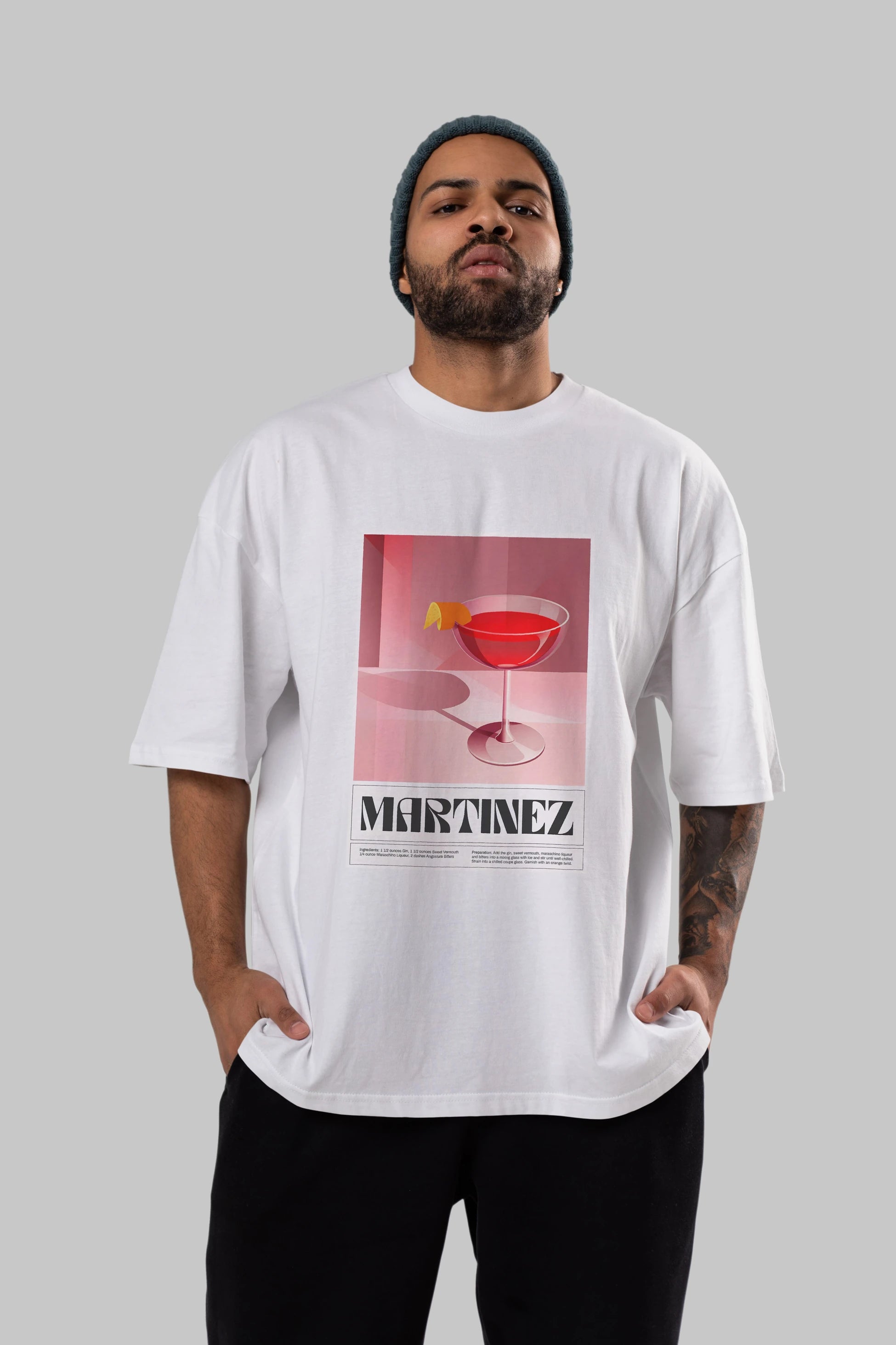 Martinez Ön Baskılı Oversize t-shirt Erkek Kadın Unisex %100 Pamuk Bisiklet Yaka tişort