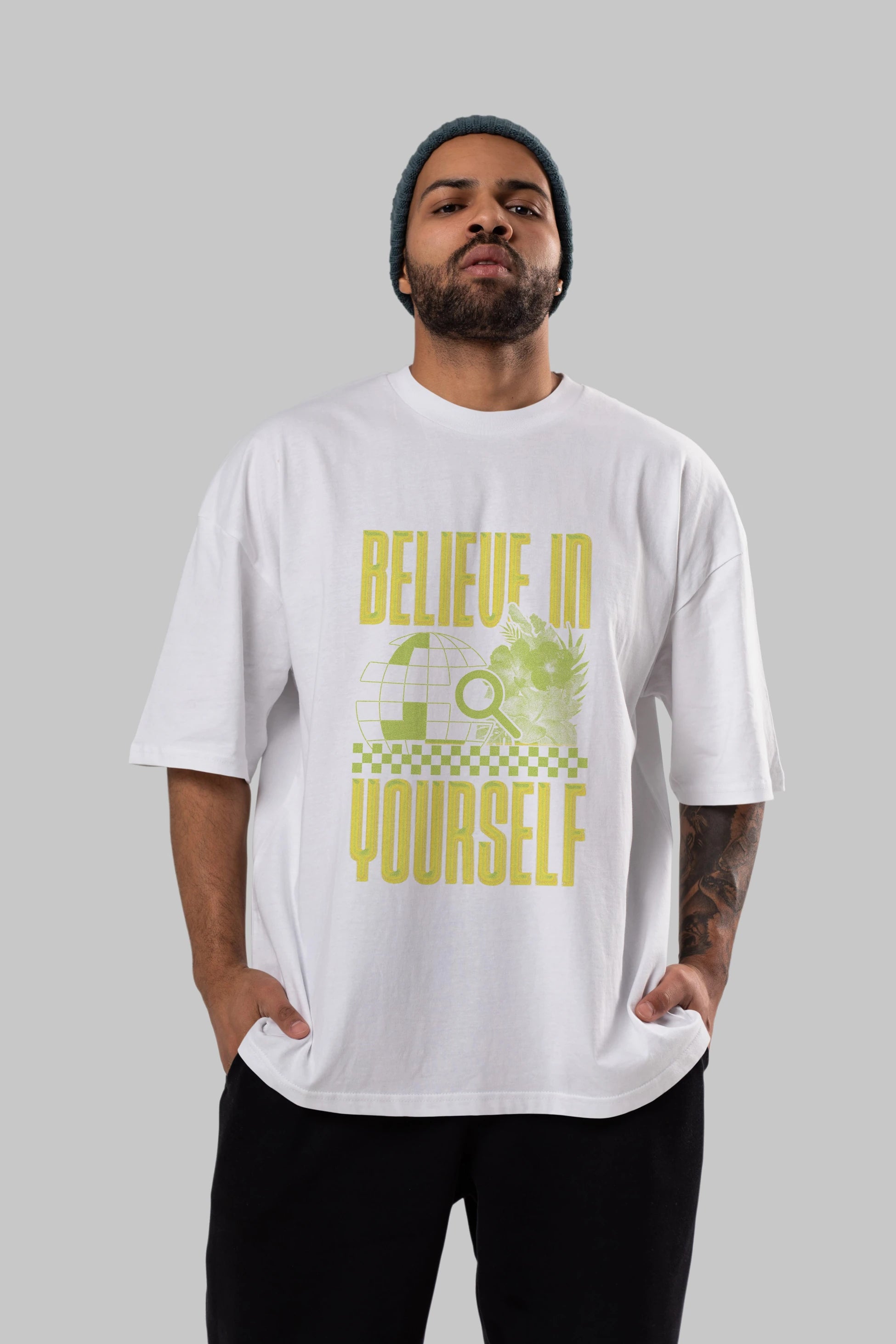 Believe in yourself Ön Baskılı Oversize t-shirt Erkek Kadın Unisex