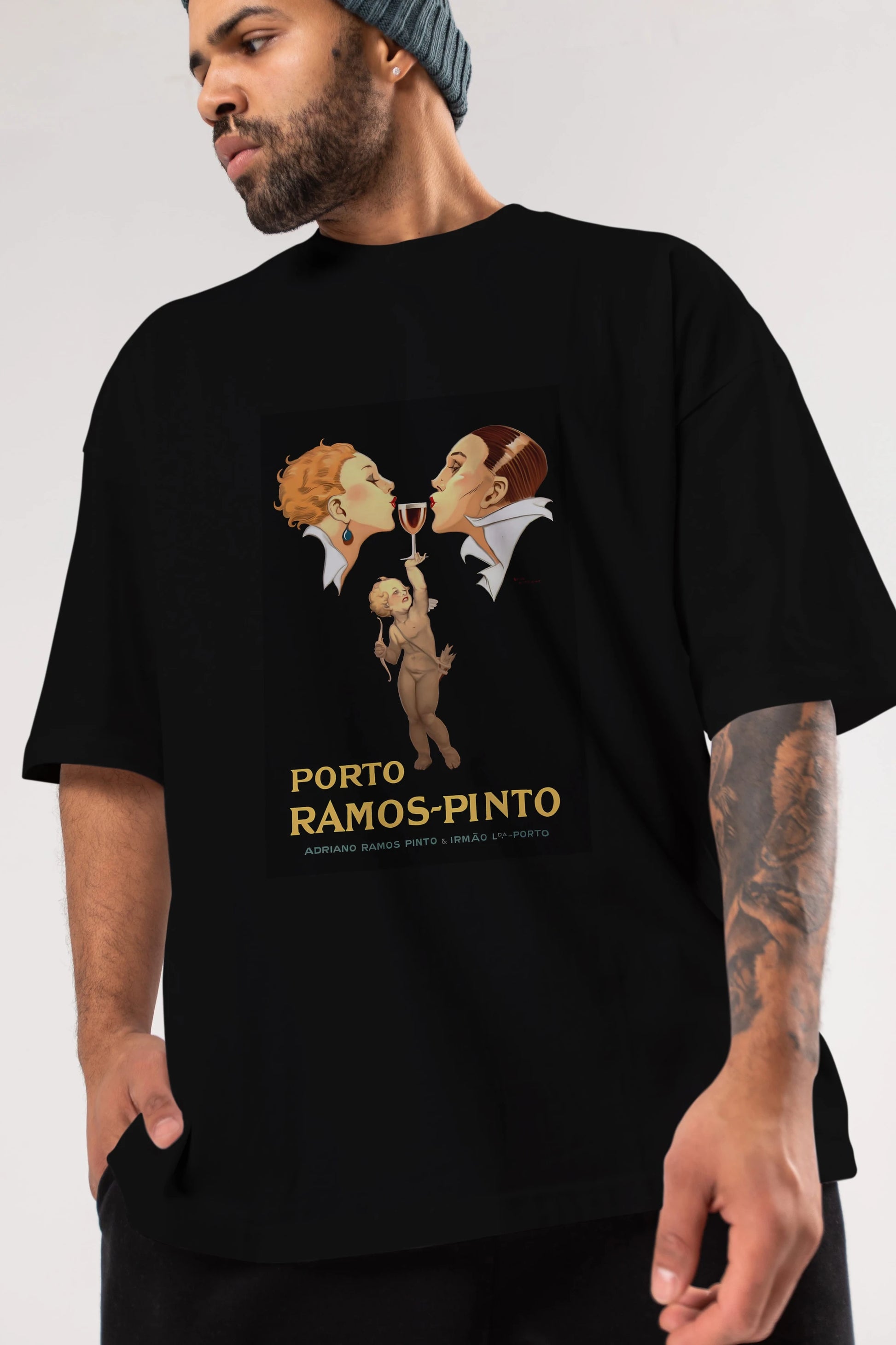 Porto Ramos Pinto Ön Baskılı Oversize t-shirt Erkek Kadın Unisex %100 Pamuk Bisiklet Yaka tişort