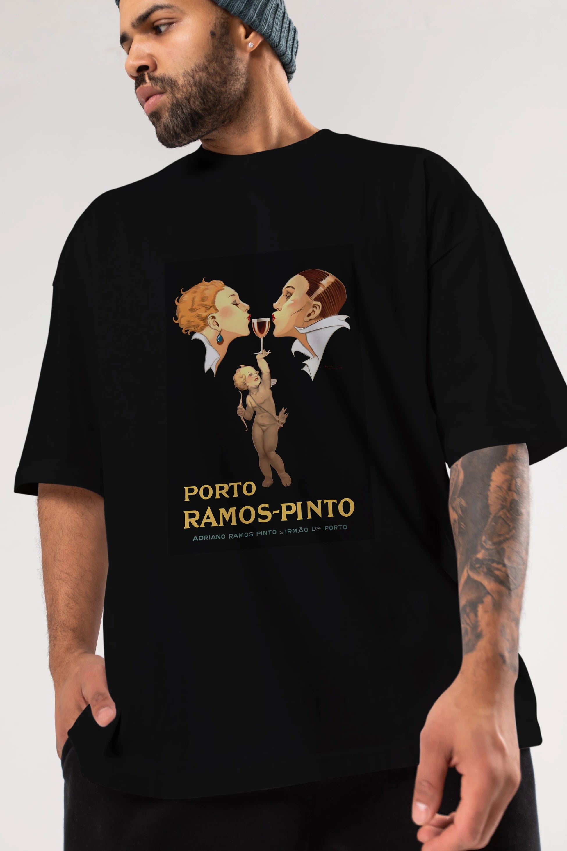 Porto Ramos Pinto Ön Baskılı Oversize t-shirt Erkek Kadın Unisex %100 Pamuk Bisiklet Yaka tişort