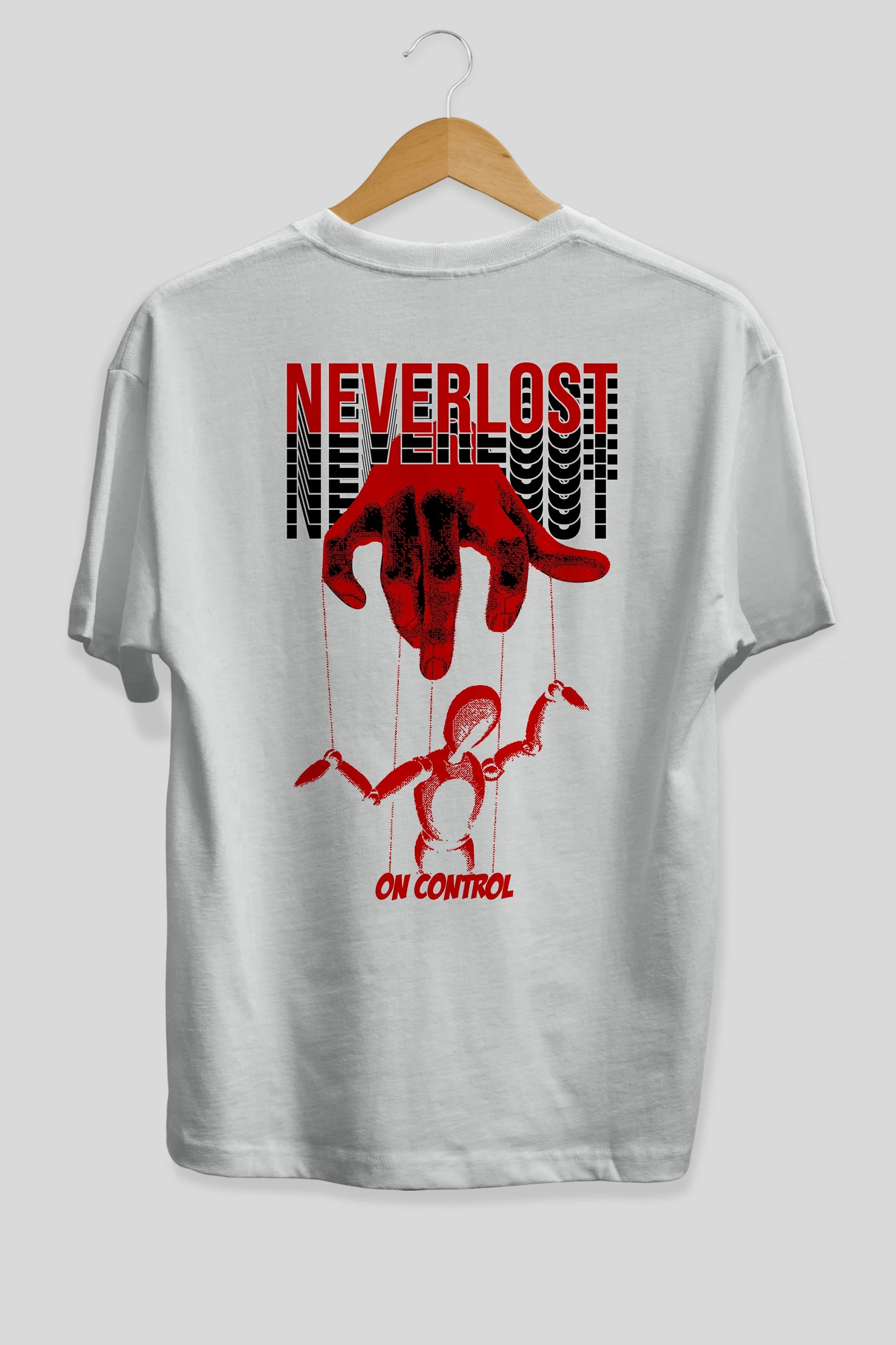 Neverlost on Control Arka Baskılı Oversize t-shirt Erkek Kadın Unisex