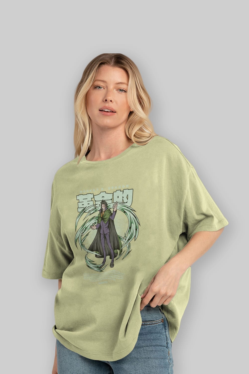 Monkey D. Dragon Anime Ön Baskılı Oversize t-shirt %100 pamuk Erkek Kadın Unisex