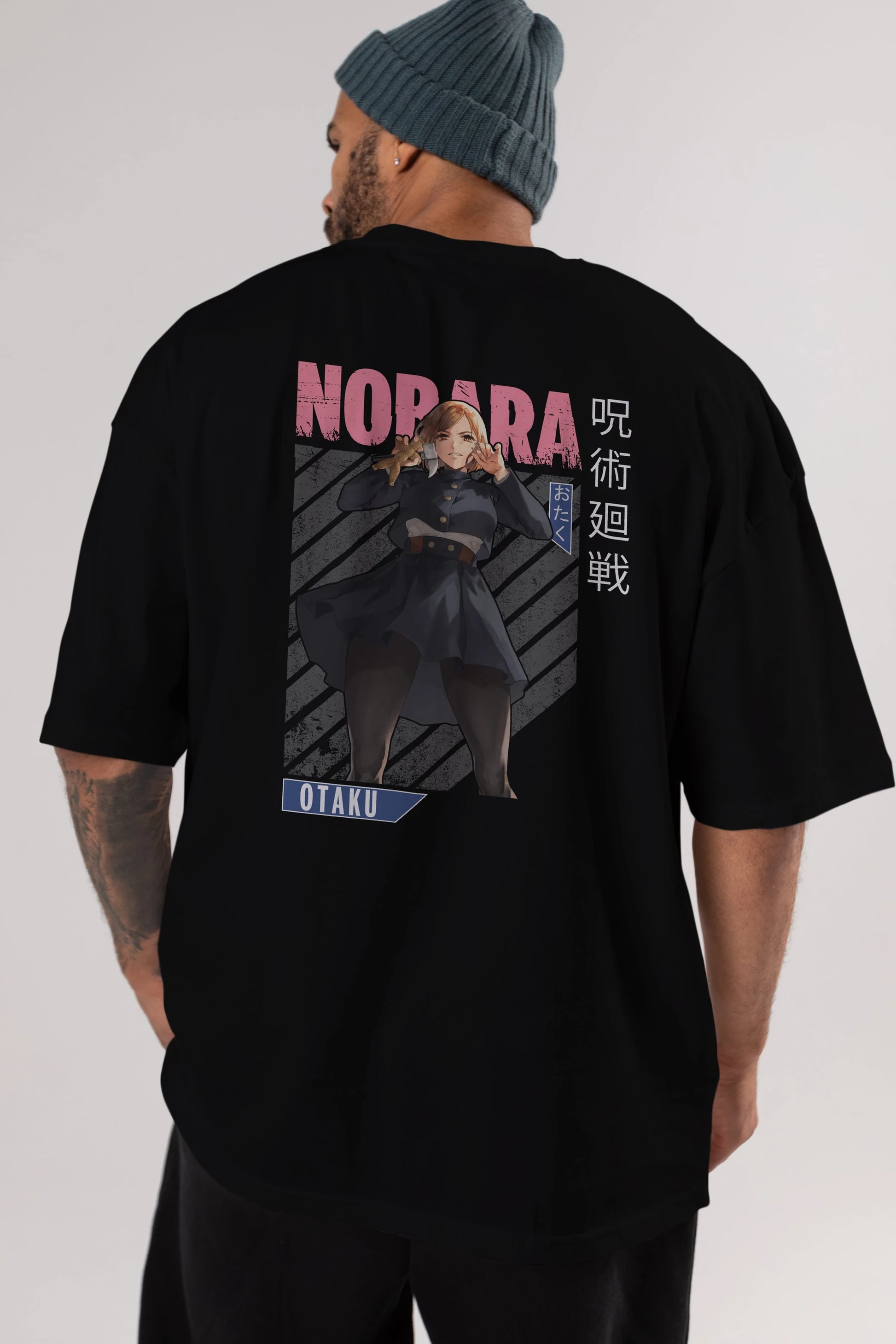 Nobara Kugisaki 4 Anime Arka Baskılı Oversize t-shirt Erkek Kadın Unisex