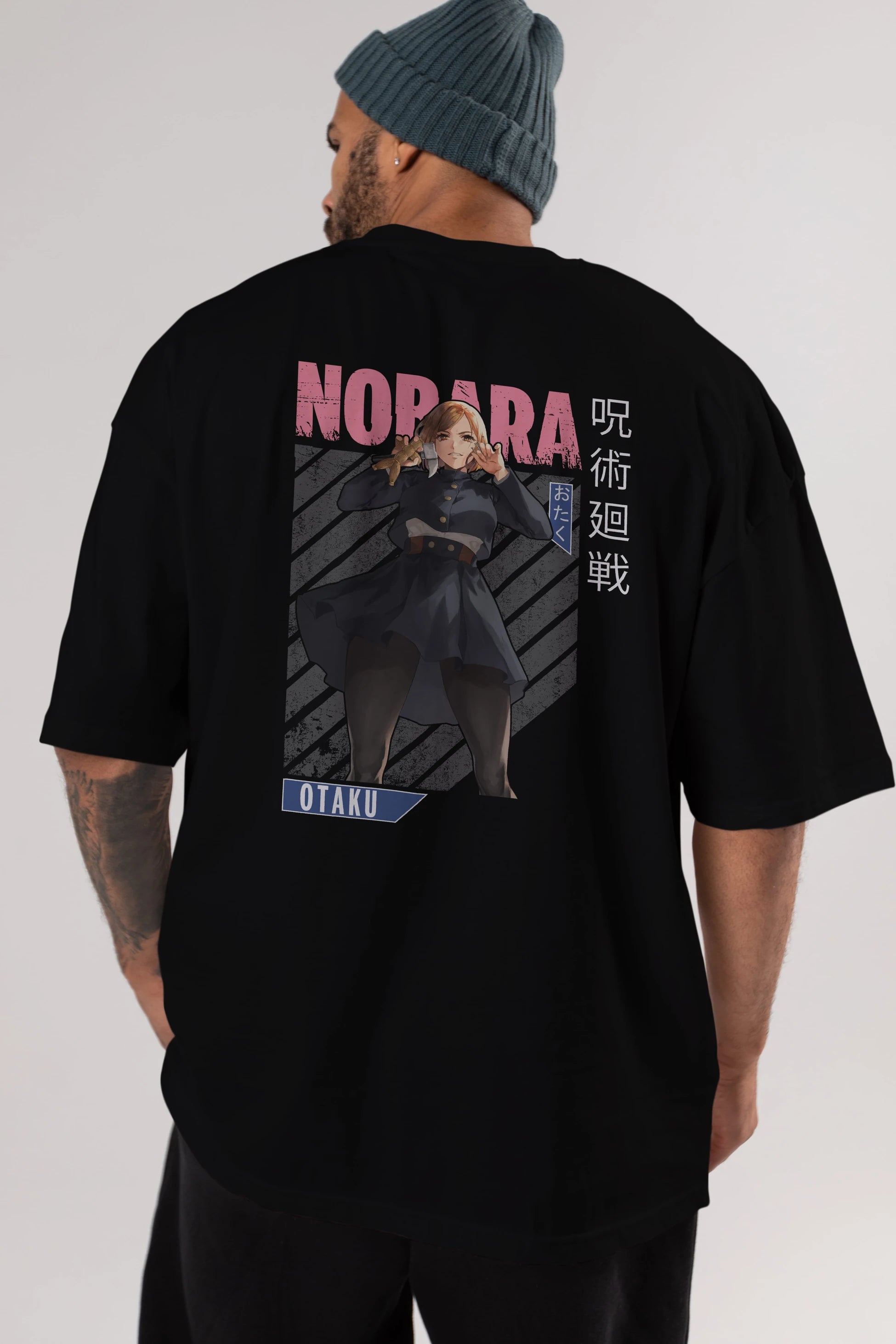 Nobara Kugisaki 4 Anime Arka Baskılı Oversize t-shirt Erkek Kadın Unisex