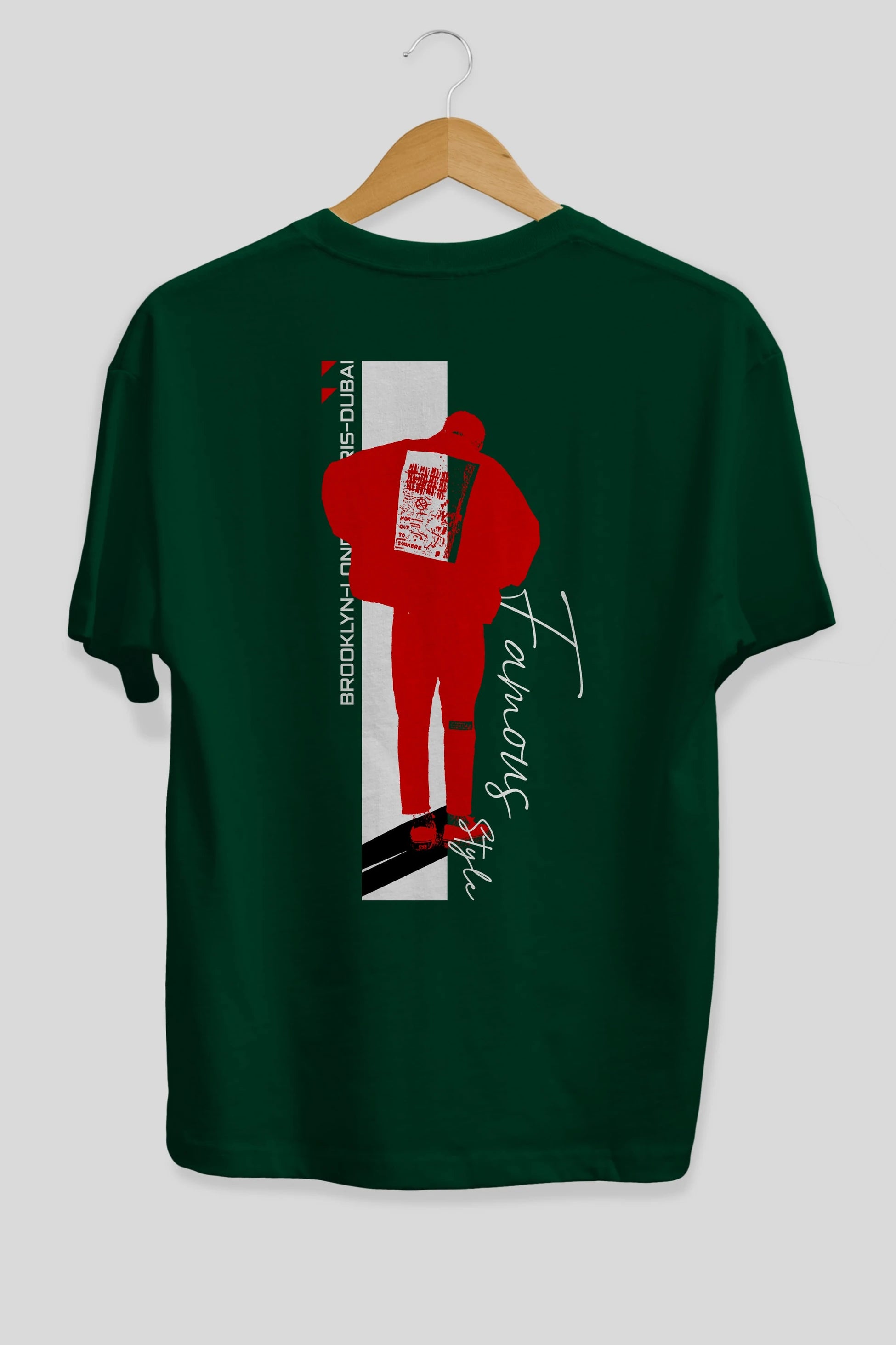 Brooklyn Style Arka Baskılı Oversize t-shirt Erkek Kadın Unisex