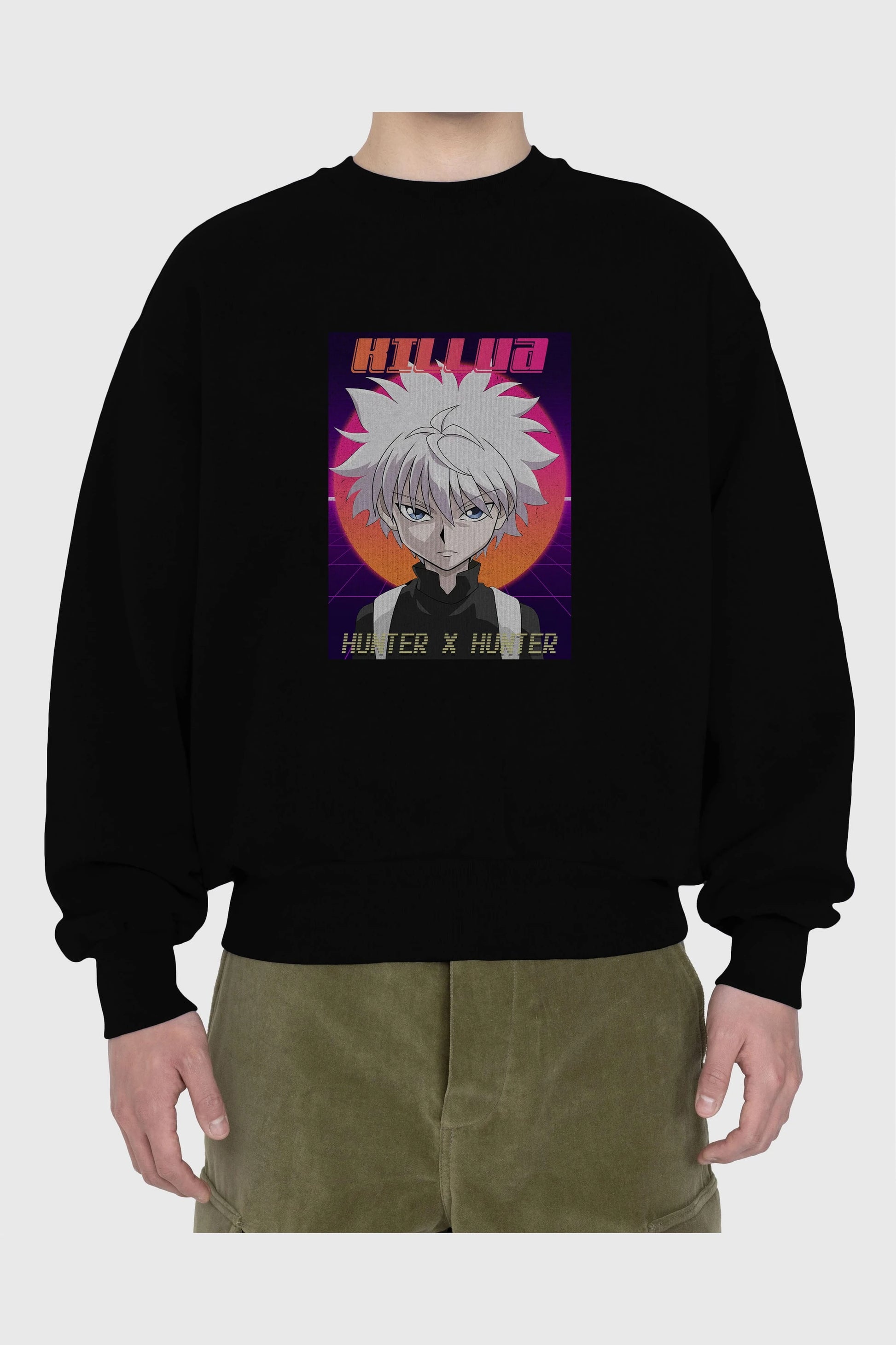 Killua Zoldyck 12 1 Anime Ön Baskılı Oversize Sweatshirt Erkek Kadın Unisex