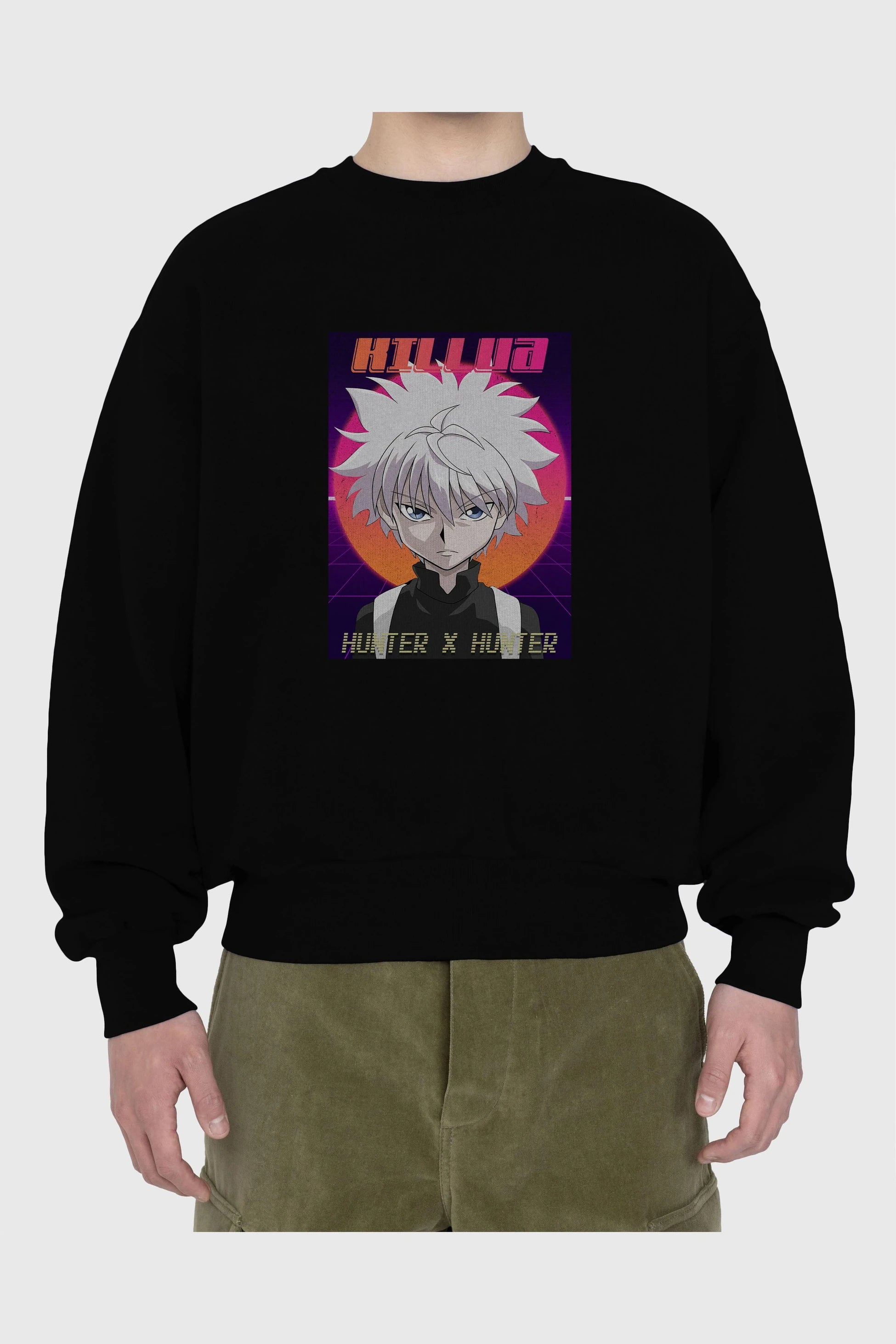 Killua Zoldyck 12 1 Anime Ön Baskılı Oversize Sweatshirt Erkek Kadın Unisex