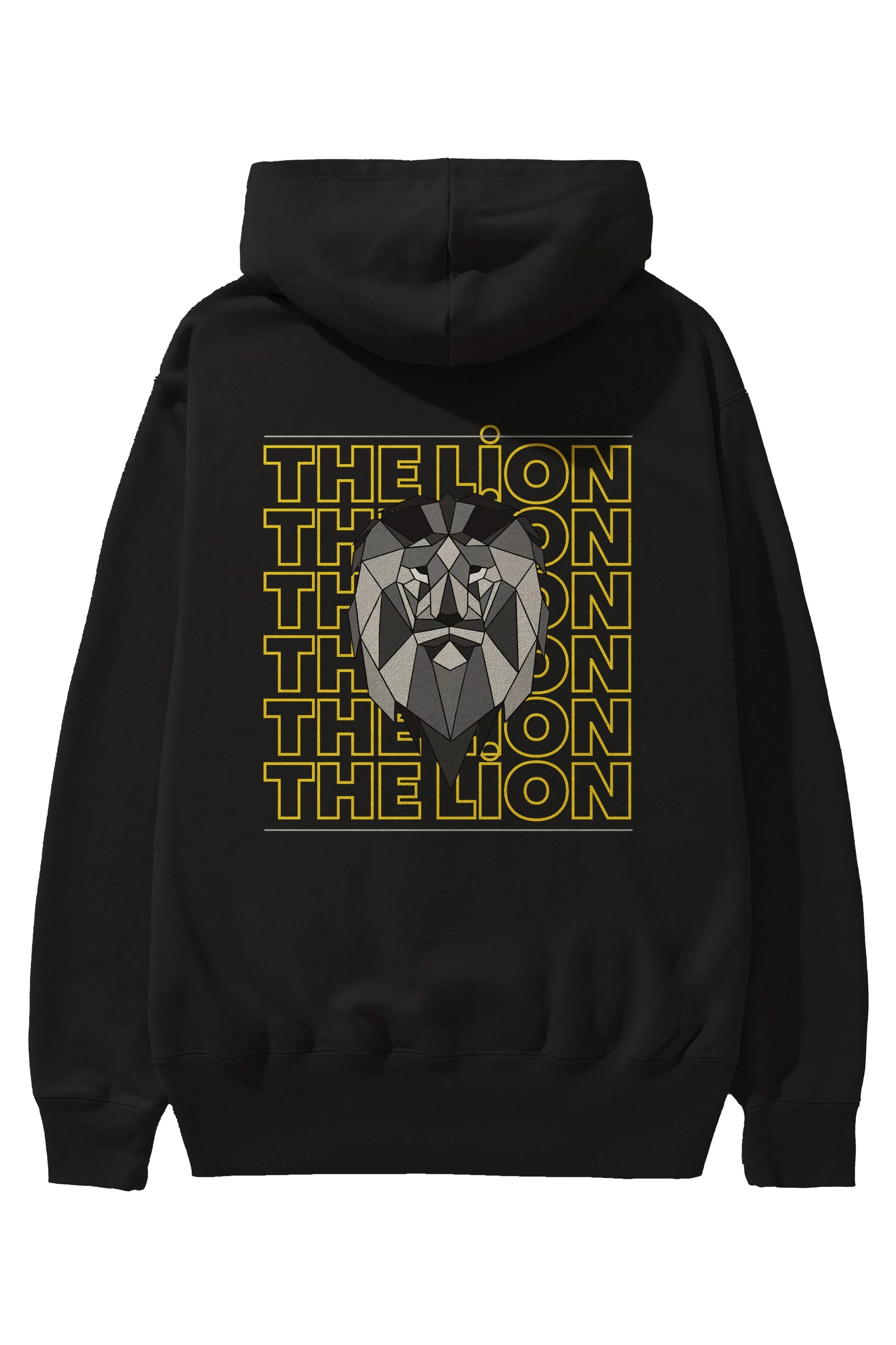 The Lion Yazılı Arka Baskılı Oversize Hoodie Kapüşonlu Sweatshirt Erkek Kadın Unisex