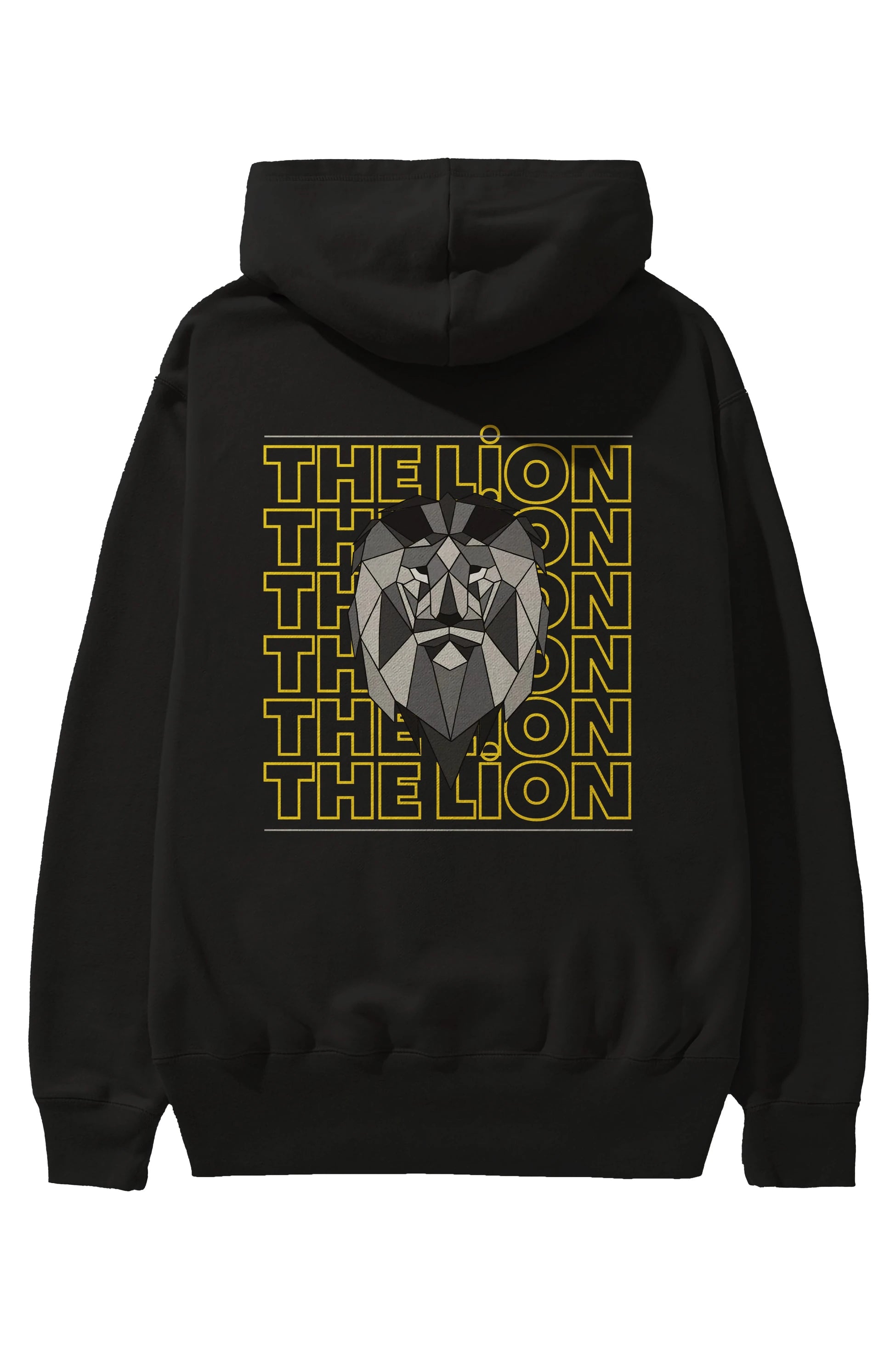The Lion Yazılı Arka Baskılı Oversize Hoodie Kapüşonlu Sweatshirt Erkek Kadın Unisex