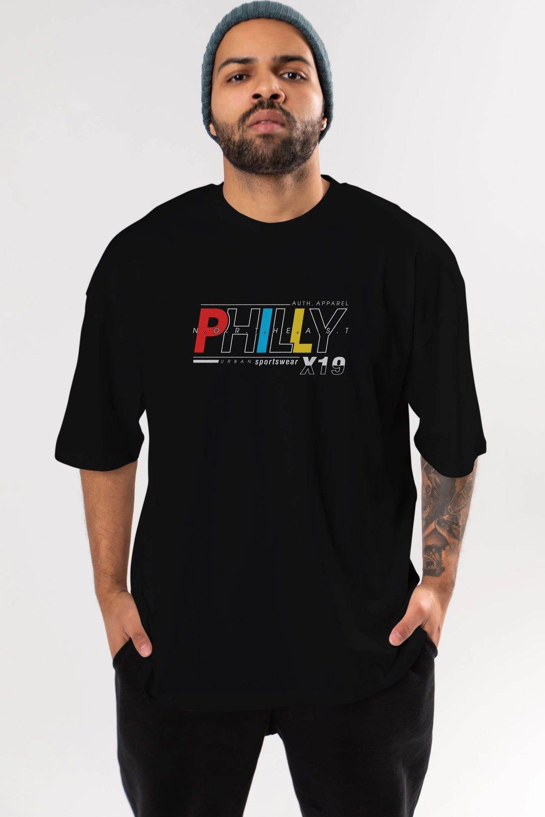 Philly Ön Baskılı Oversize t-shirt Erkek Kadın Unisex