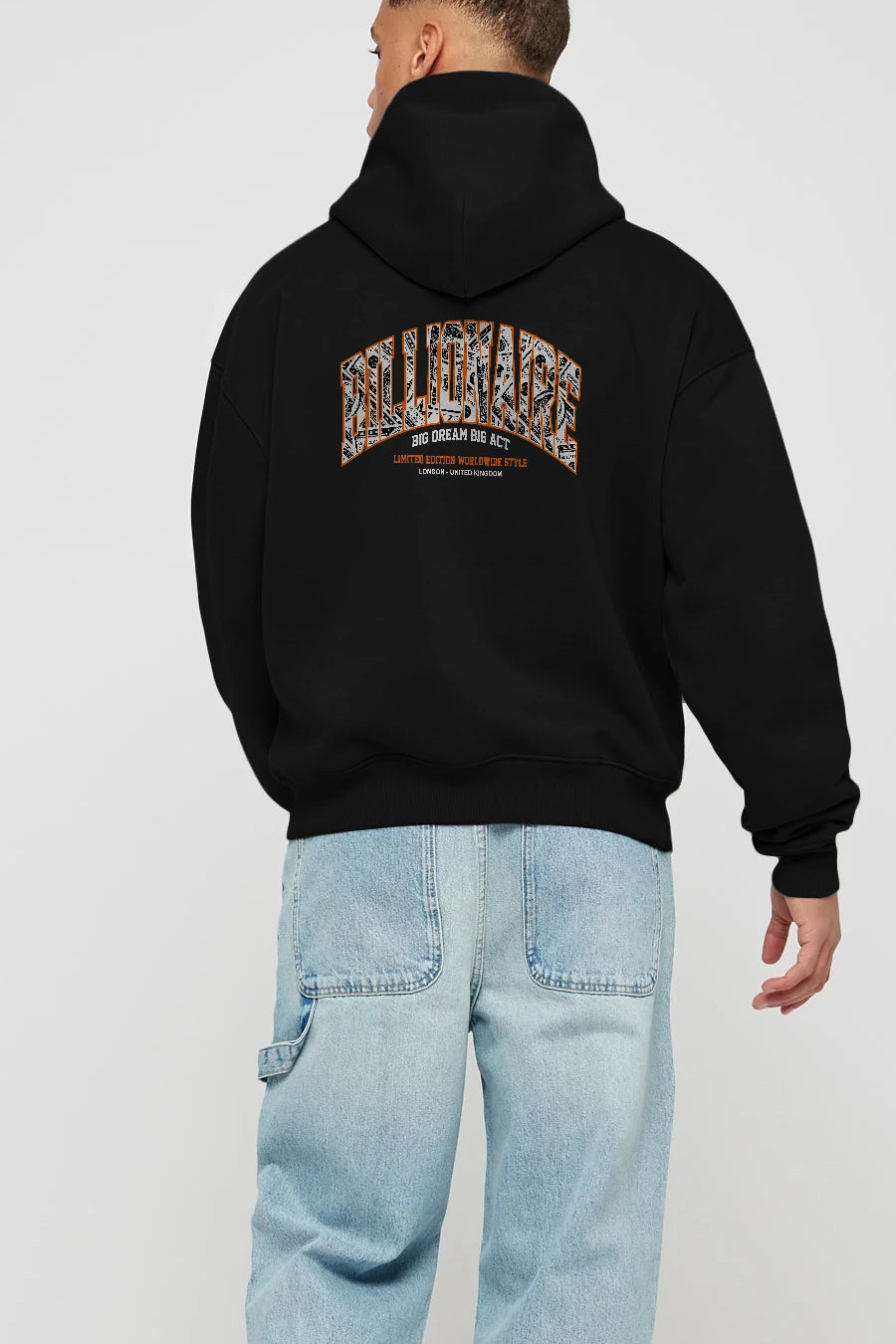 Billionaire Arka Baskılı Hoodie Oversize Kapüşonlu Sweatshirt Erkek Kadın Unisex