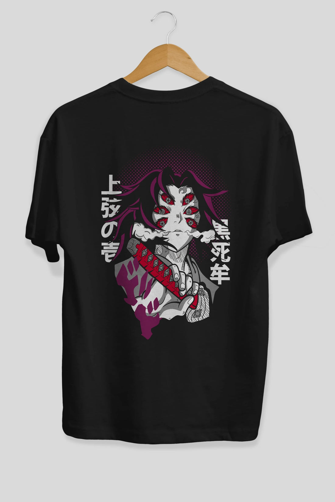 Kokushibo Anime Arka Baskılı Oversize t-shirt Erkek Kadın Unisex