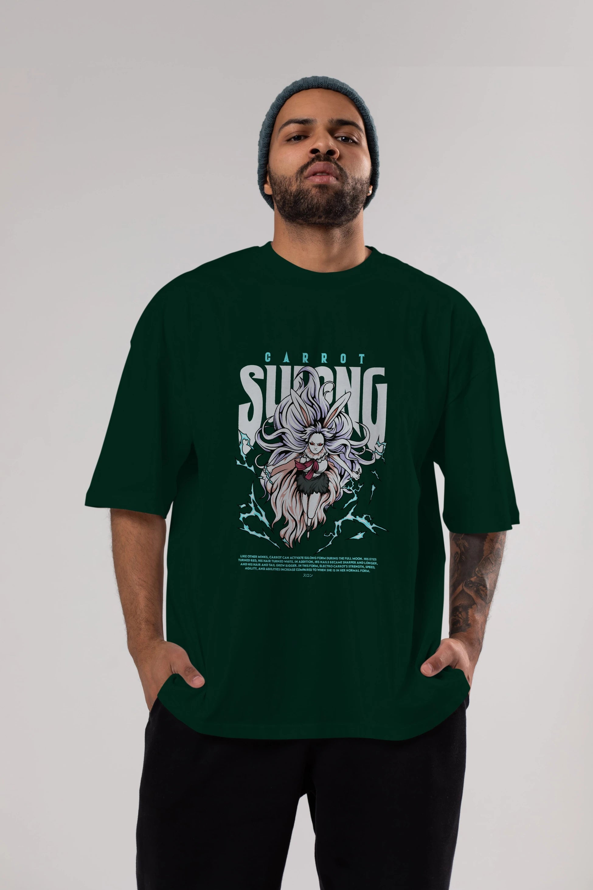 Carrot Sulong Anime Ön Baskılı Oversize t-shirt %100 pamuk Erkek Kadın Unisex