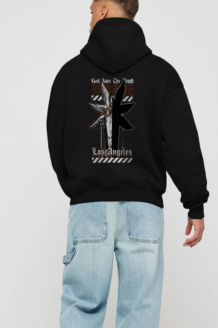 God Save The Youth Arka Baskılı Hoodie Oversize Kapüşonlu Sweatshirt Erkek Kadın Unisex