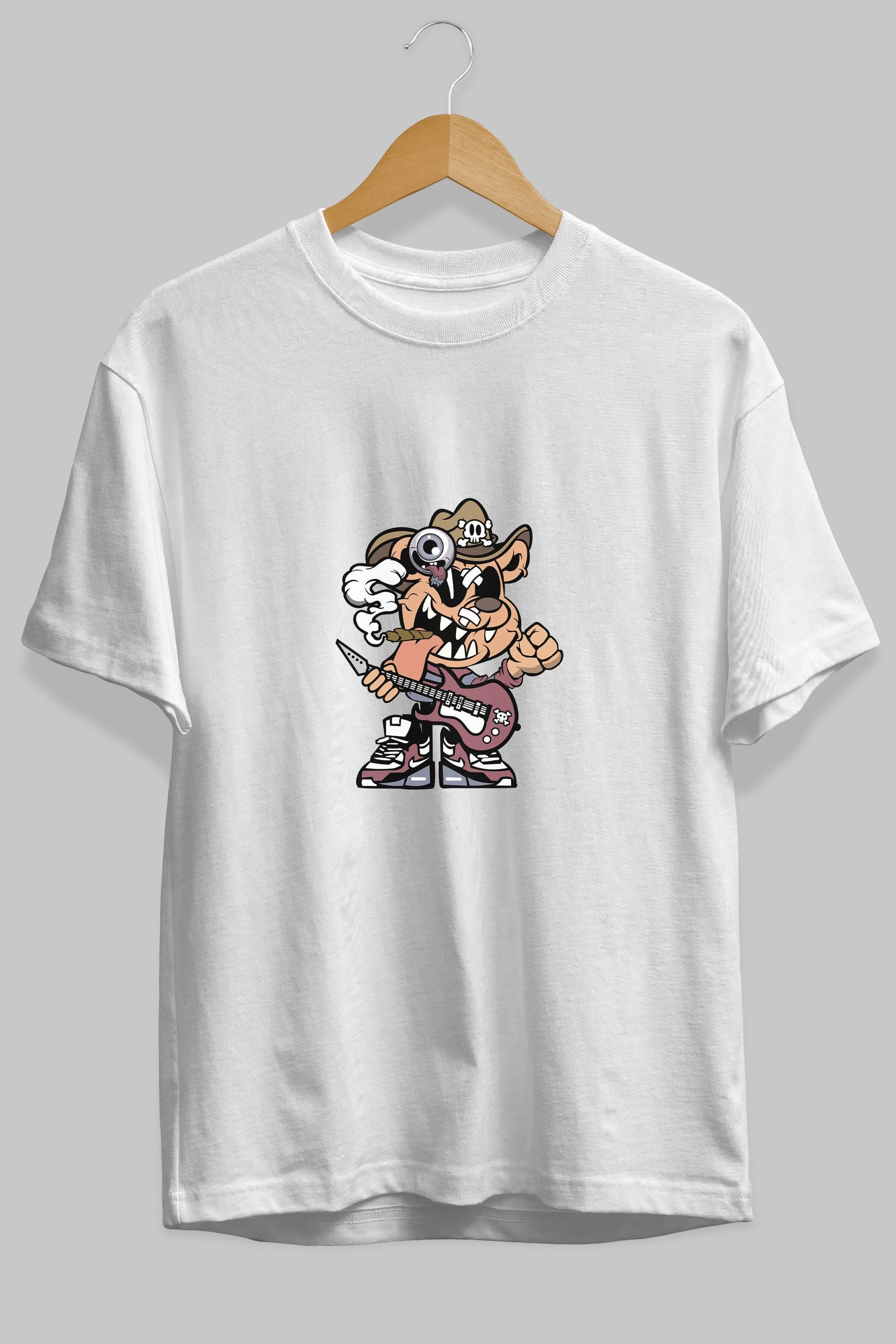 Freddy Bear Ön Baskılı Oversize t-shirt Erkek Kadın Unisex %100 Pamuk tişort