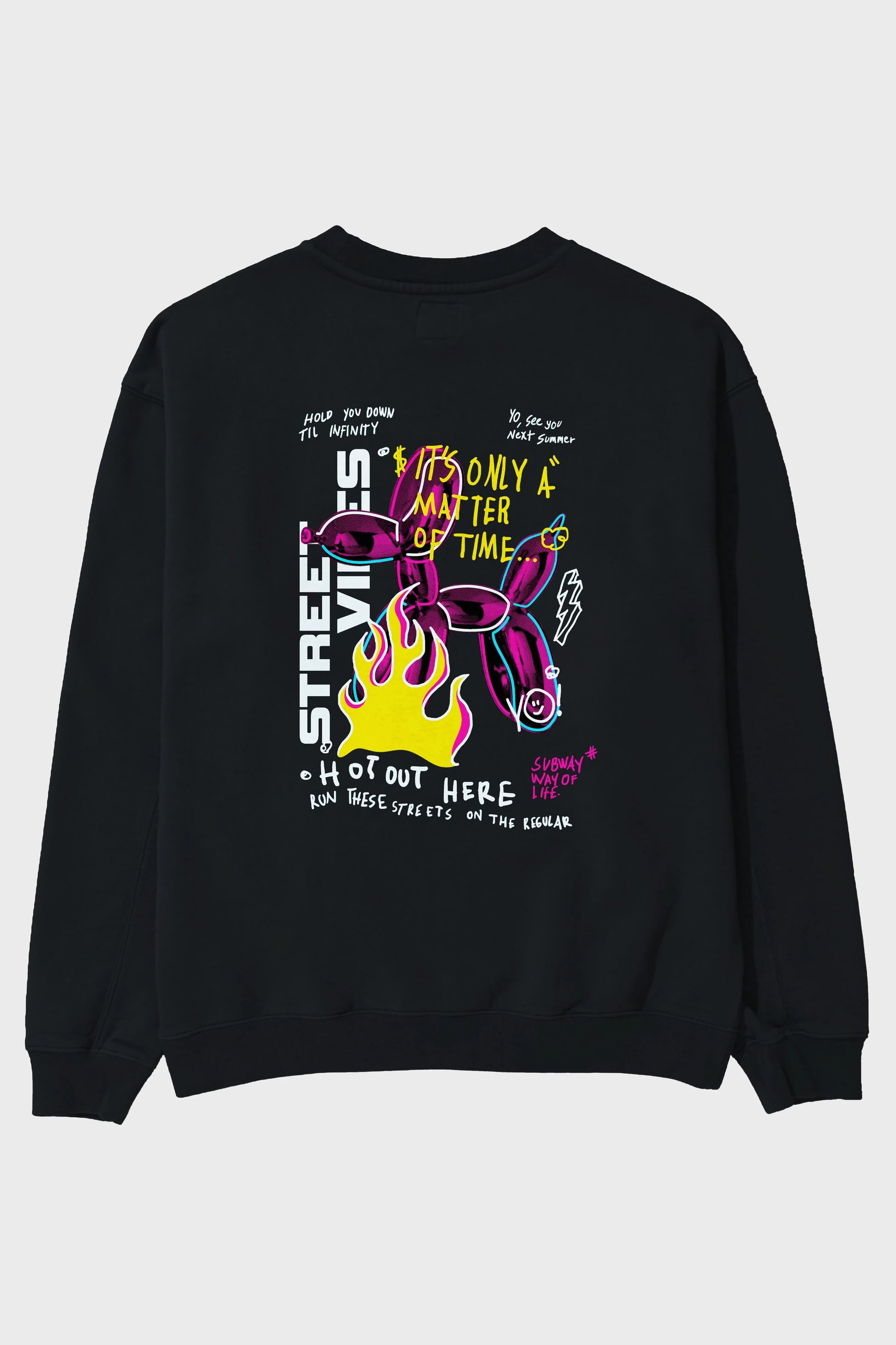 Street Vibes Arka Baskılı Oversize Sweatshirt Erkek Kadın Unisex