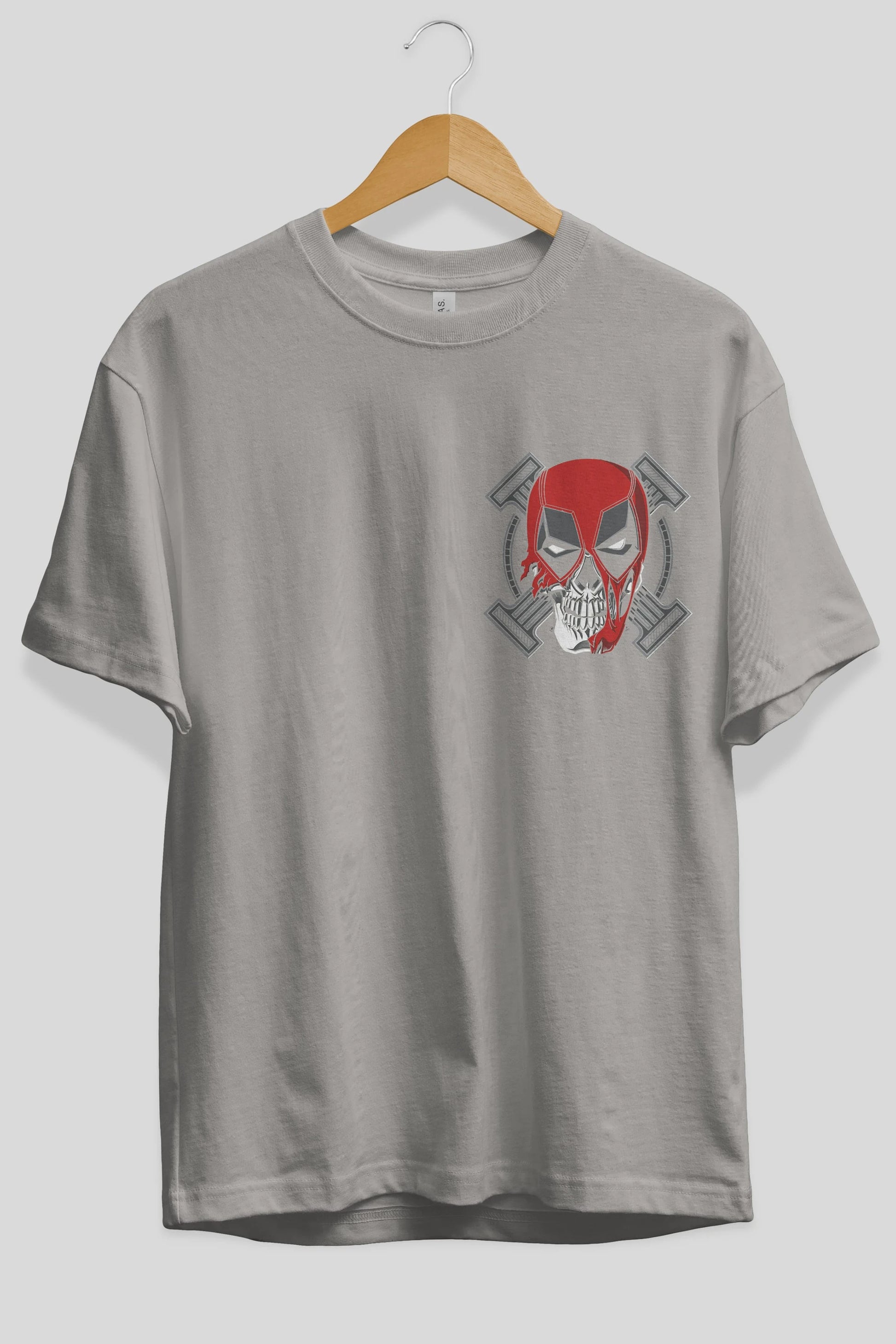 Deadpool (7) Ön Sol Baskılı Oversize t-shirt Erkek Kadın Unisex %100 Pamuk Bisiklet Yaka tişort