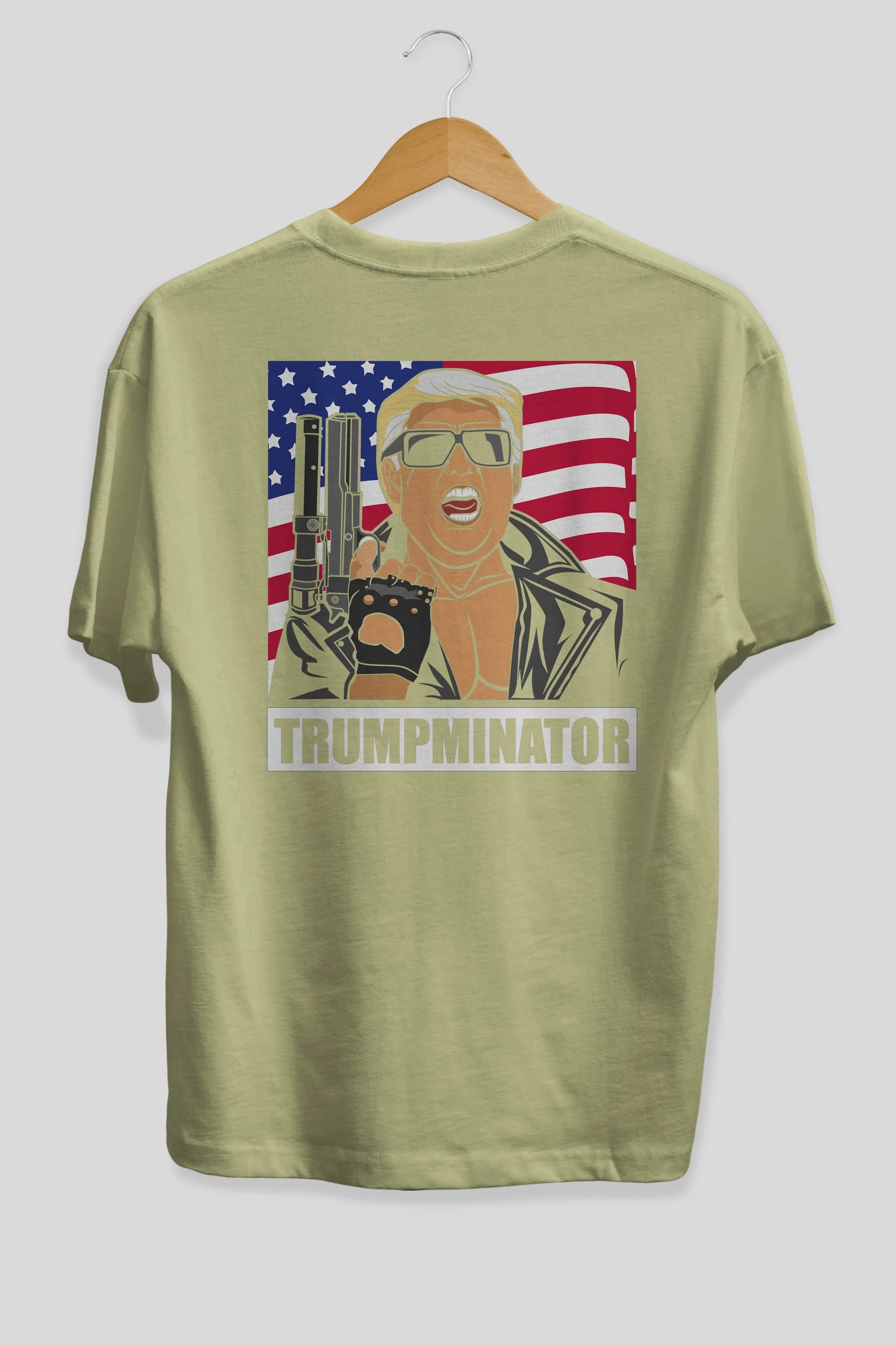 Trumpminator Arka Baskılı Oversize t-shirt Erkek Kadın Unisex %100 Pamuk tişort