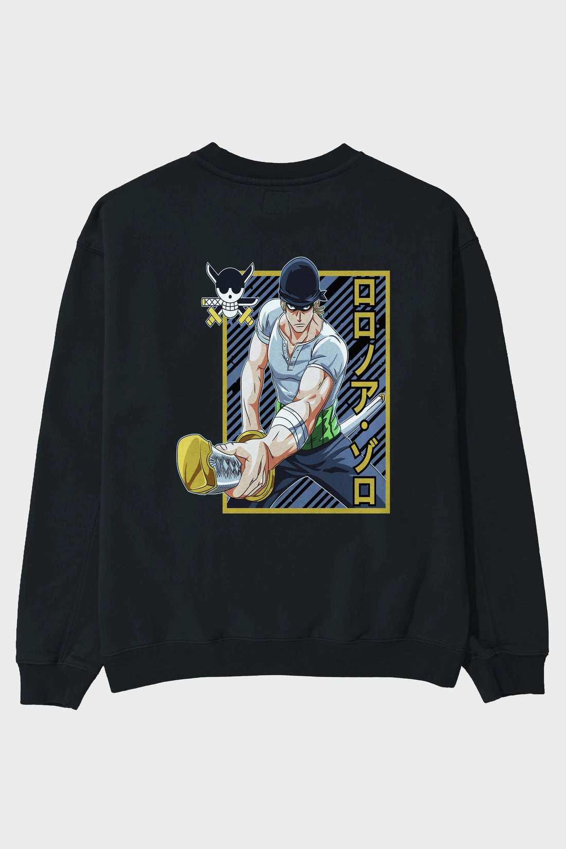 RORONOA ZORO Anime Arka Baskılı Oversize Sweatshirt Erkek Kadın Unisex