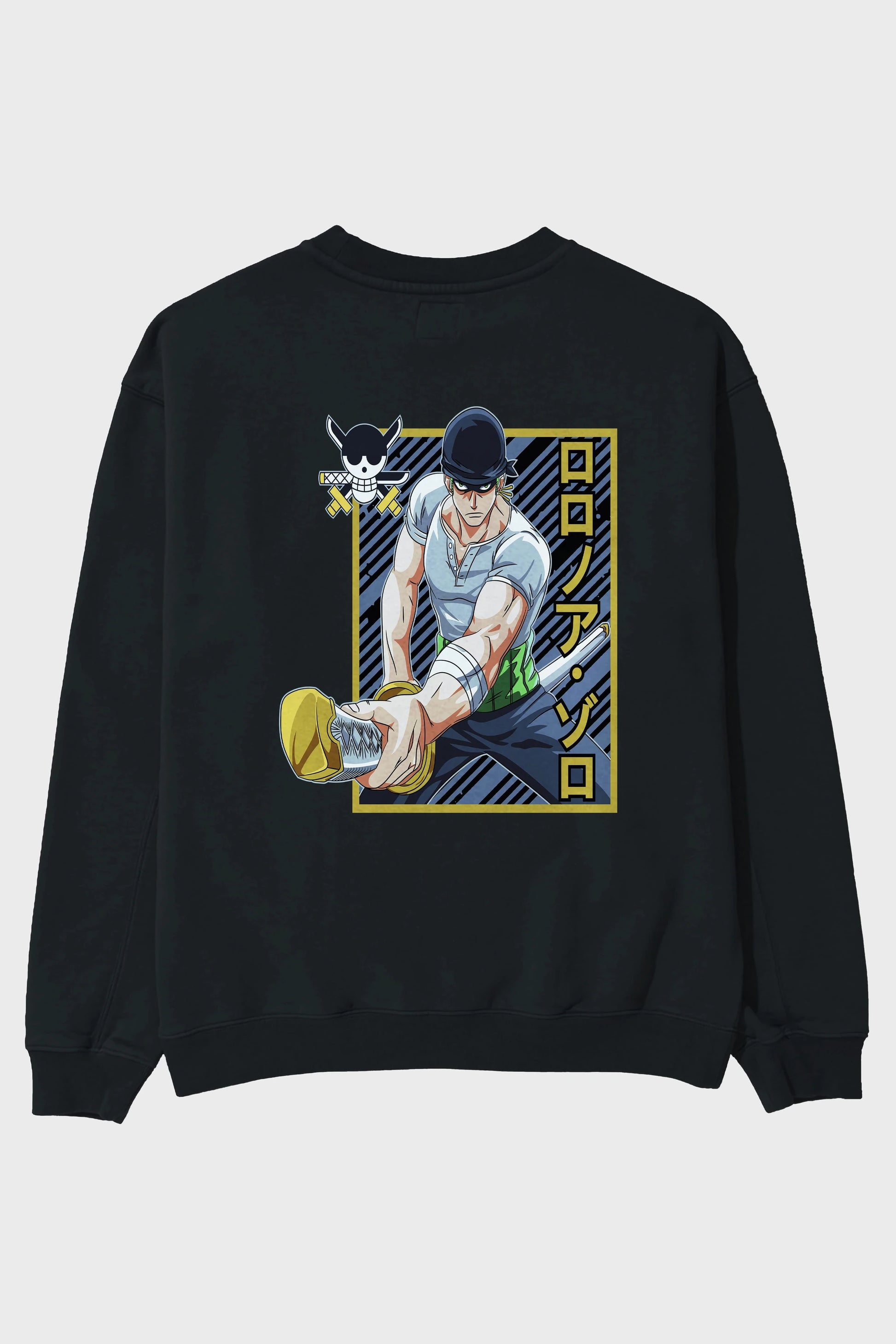 RORONOA ZORO Anime Arka Baskılı Oversize Sweatshirt Erkek Kadın Unisex
