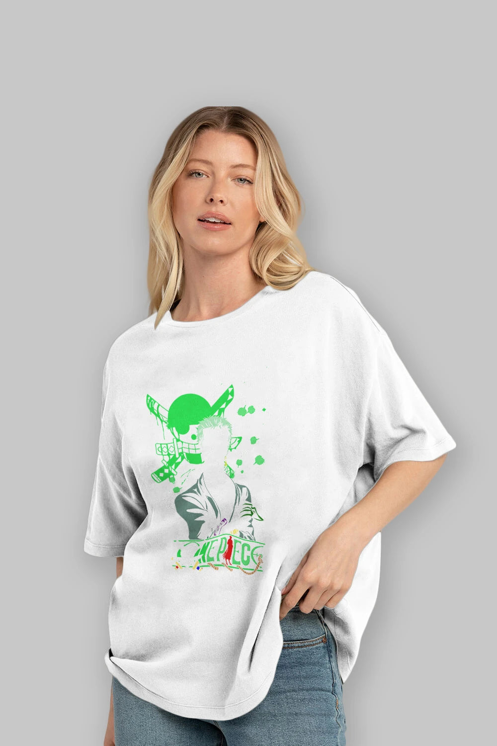 Roronoa Zoro 2 Anime Ön Baskılı Oversize t-shirt Erkek Kadın Unisex