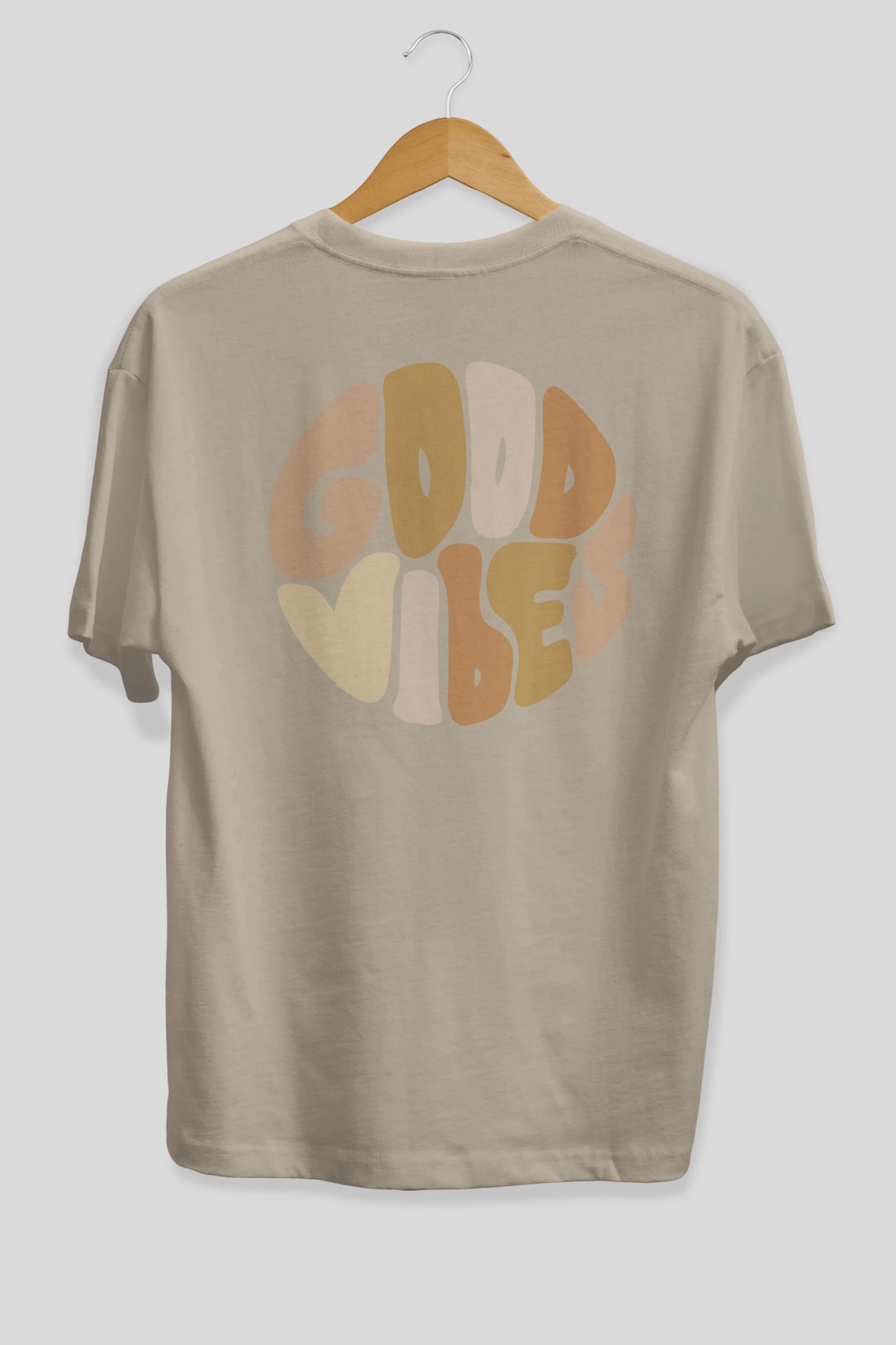 Good Vibes Yazılı 3 Arka Baskılı Oversize t-shirt Erkek Kadın Unisex