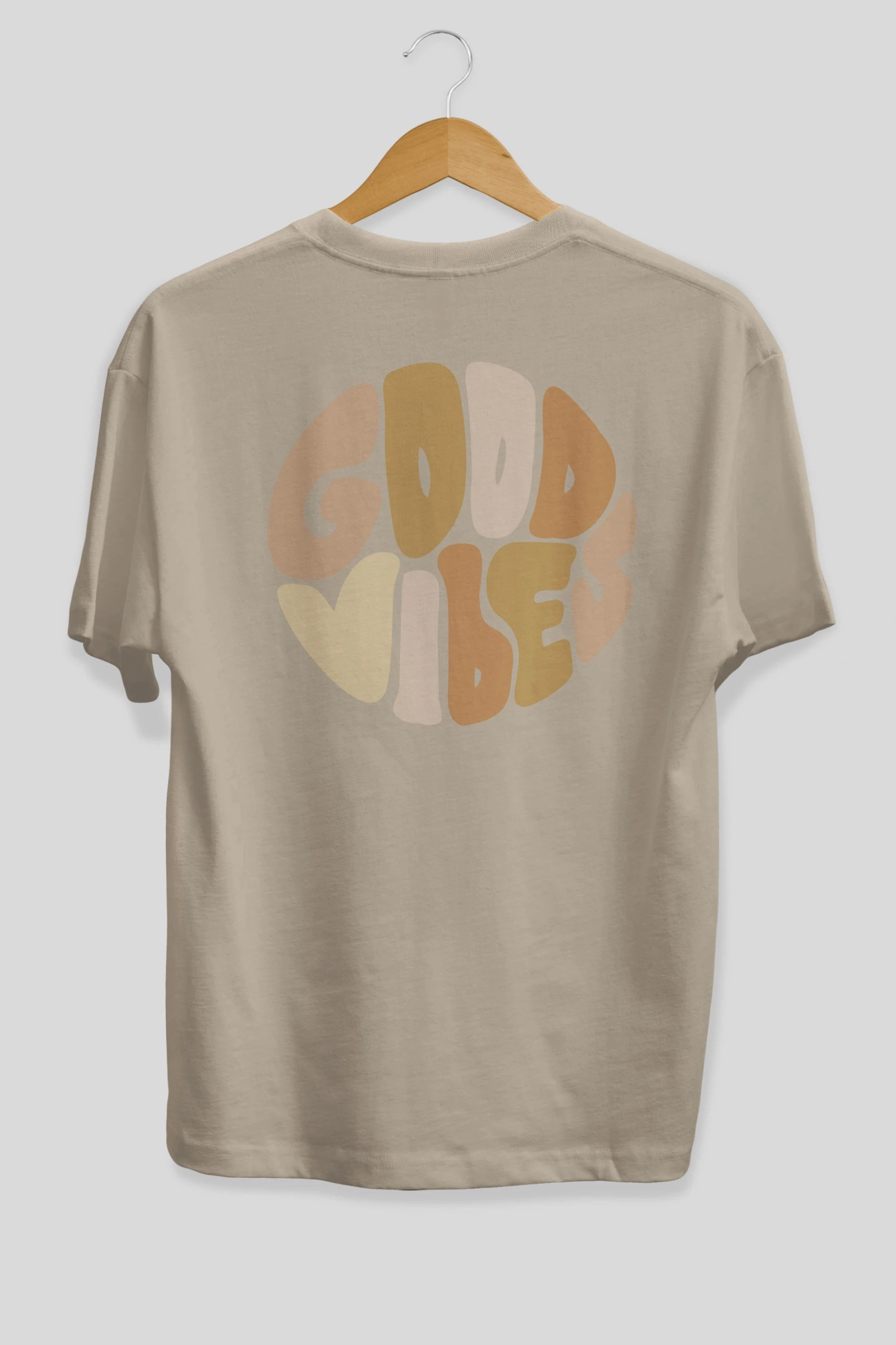 Good Vibes Yazılı 3 Arka Baskılı Oversize t-shirt Erkek Kadın Unisex