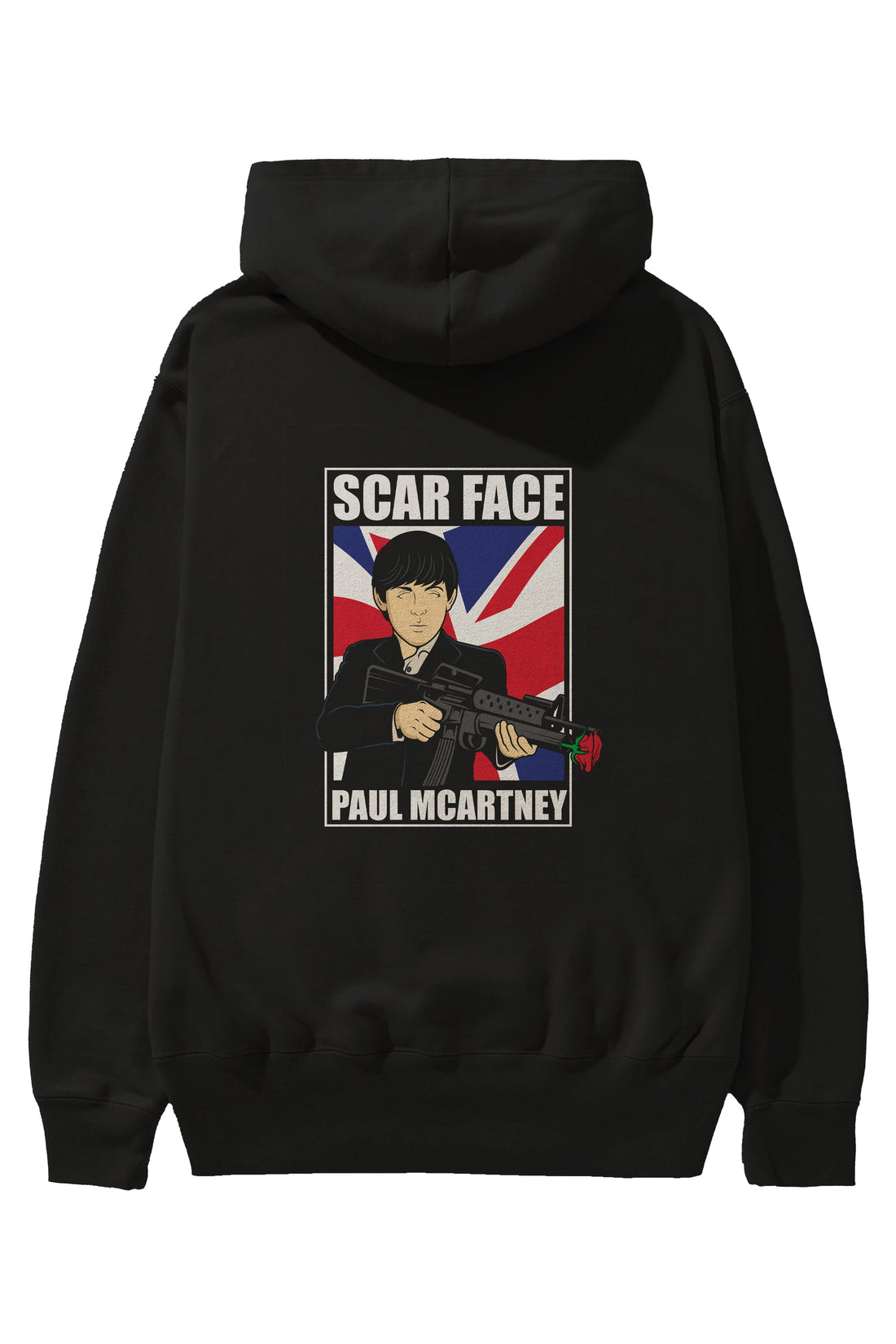 Paul Mccartney Scar Face Arka Baskılı Hoodie Oversize Kapüşonlu Sweatshirt Erkek Kadın Unisex
