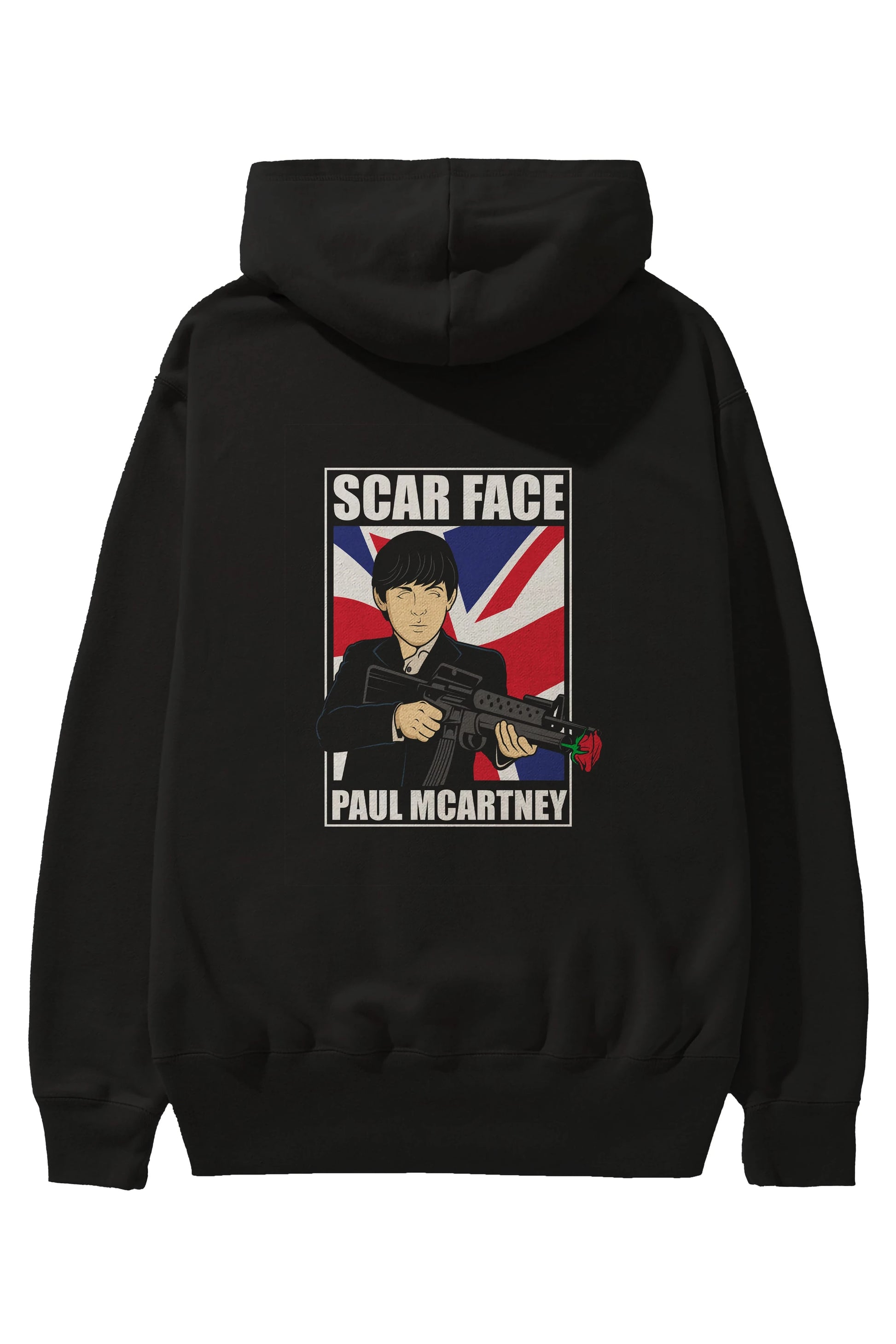 Paul Mccartney Scar Face Arka Baskılı Hoodie Oversize Kapüşonlu Sweatshirt Erkek Kadın Unisex
