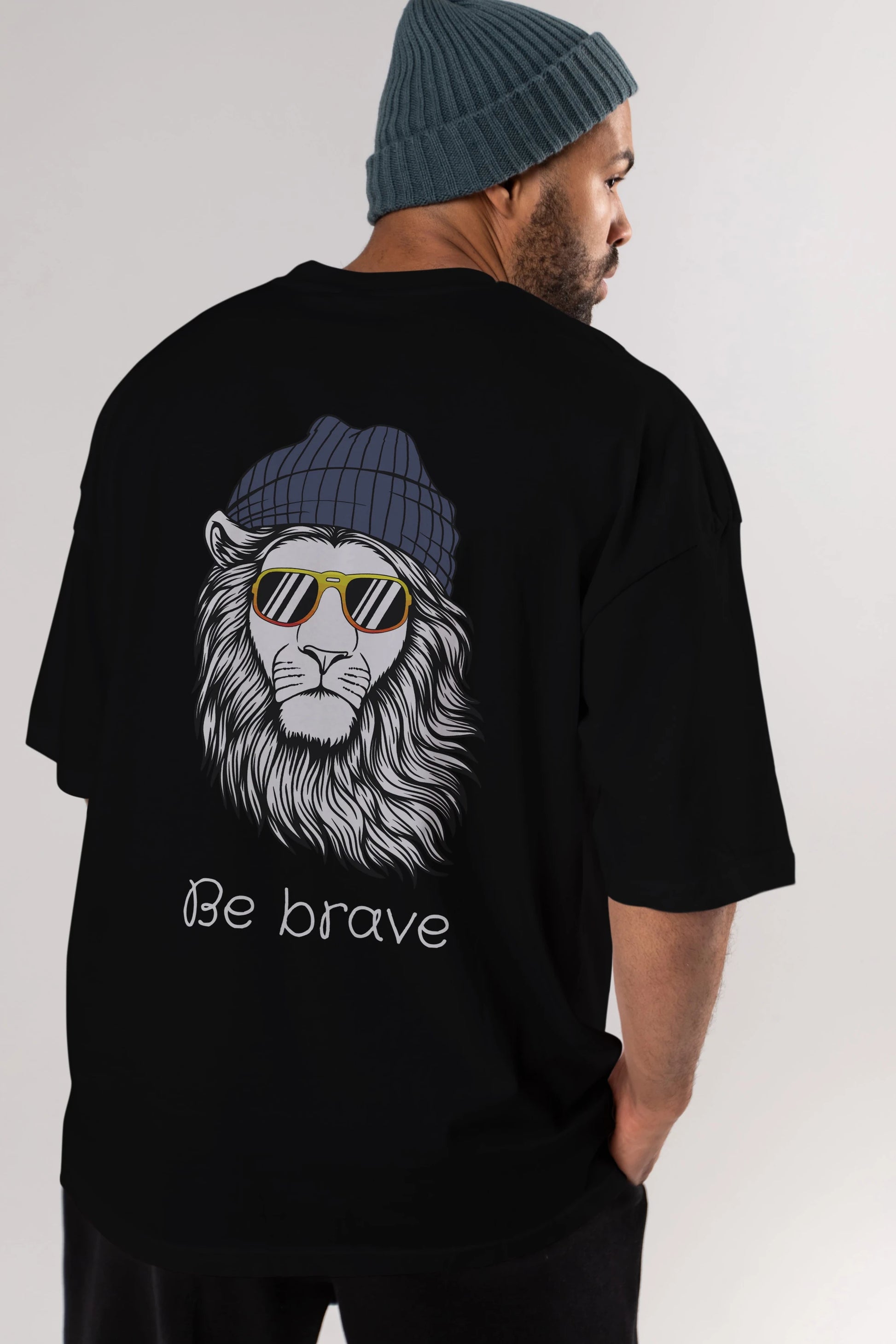 Be Brave Arka Baskılı Oversize t-shirt Erkek Kadın Unisex