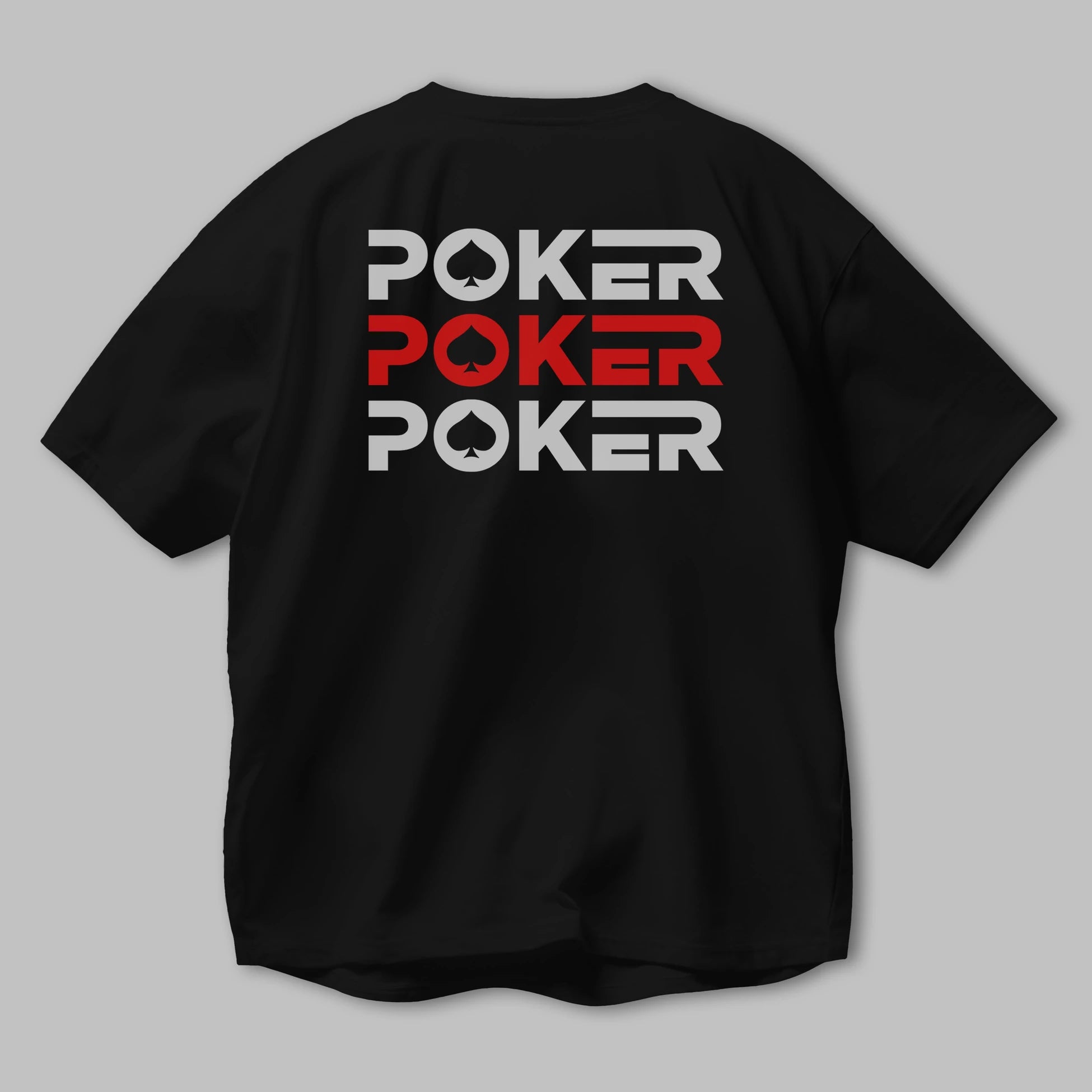Poker Arka Baskılı Oversize t-shirt Erkek Kadın Unisex
