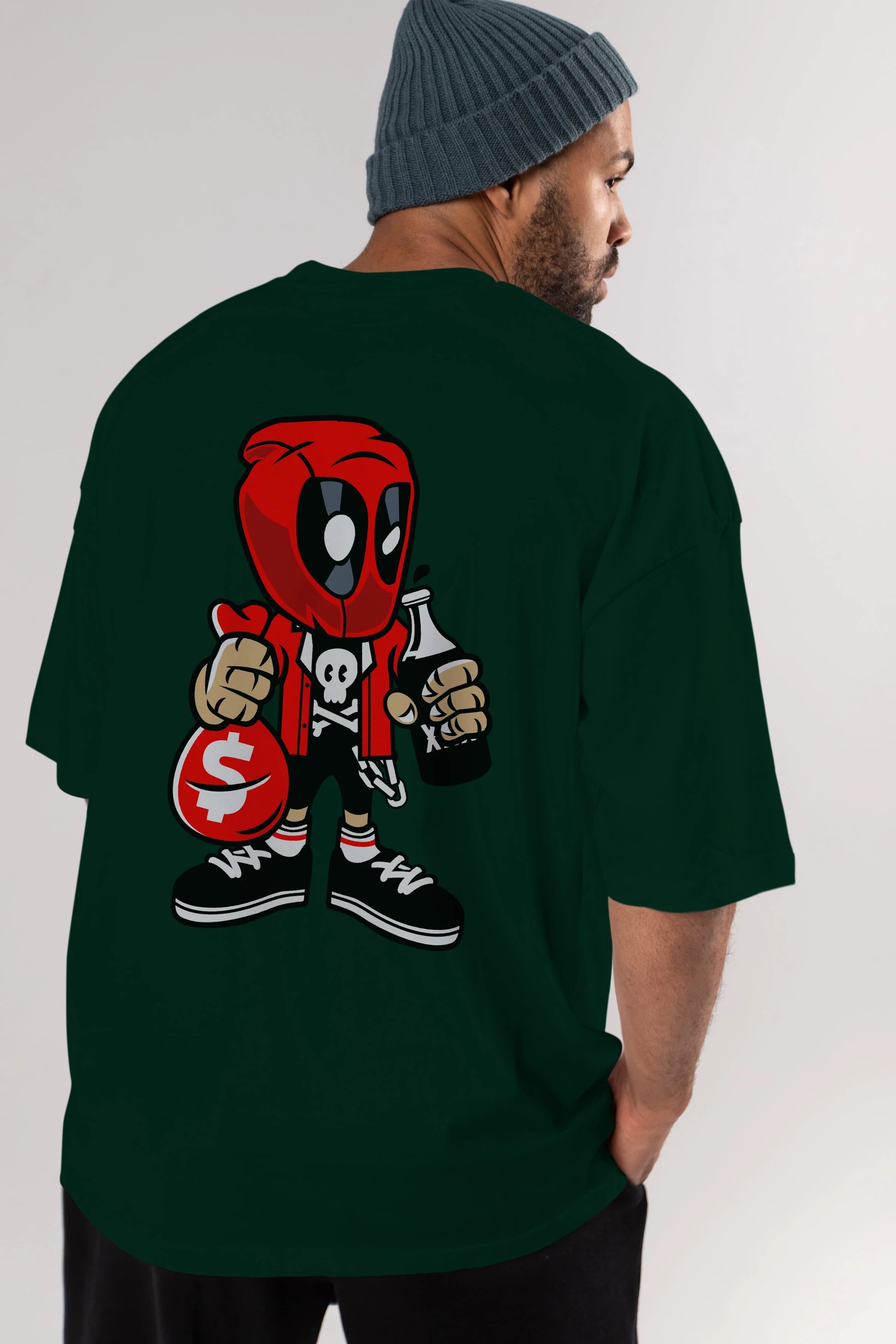 Deadpool (20) Arka Baskılı Oversize t-shirt Erkek Kadın Unisex %100 Pamuk Bisiklet Yaka tişort