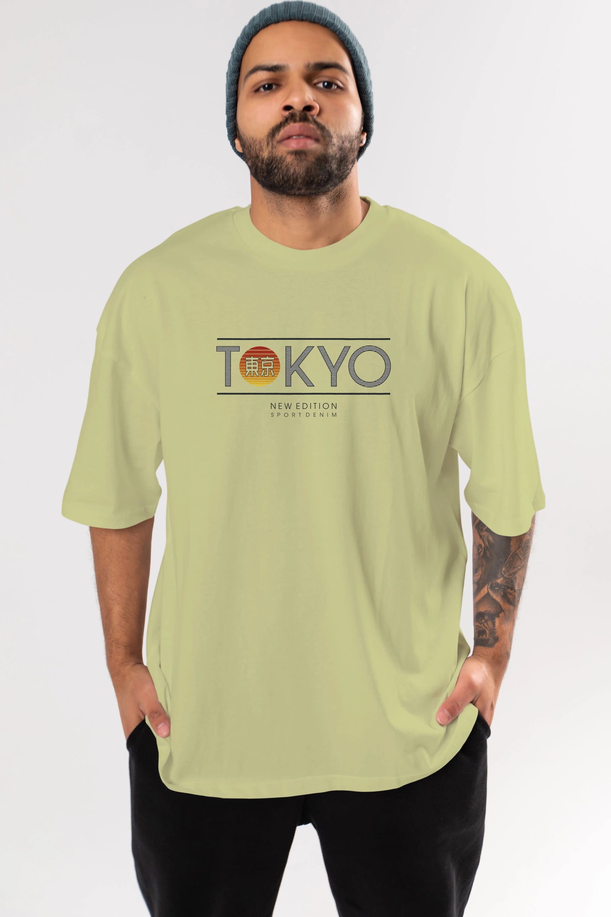 Tokyo Sport Ön Baskılı Oversize t-shirt Erkek Kadın Unisex
