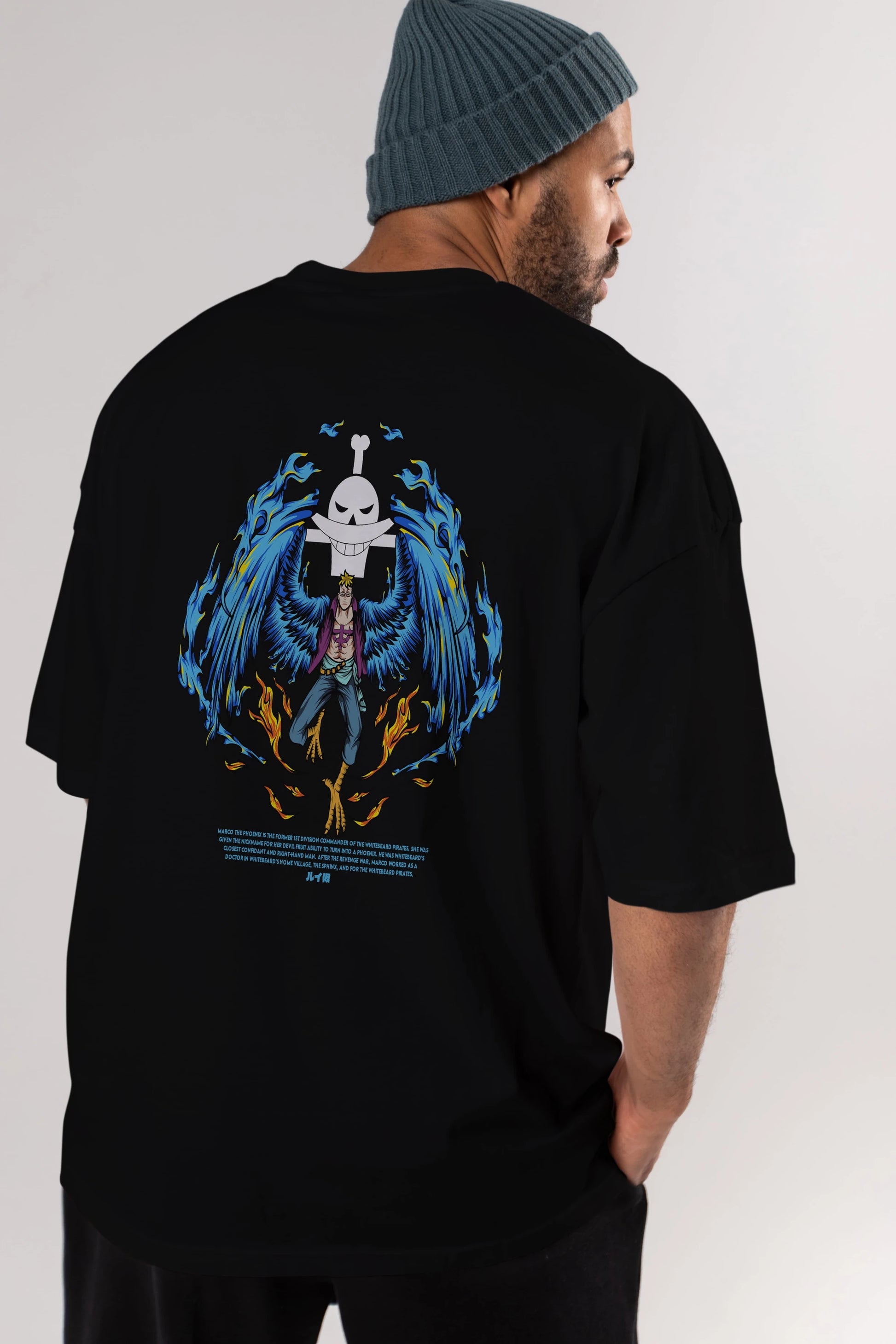 Marco Anime Arka Baskılı Oversize t-shirt Erkek Kadın Unisex
