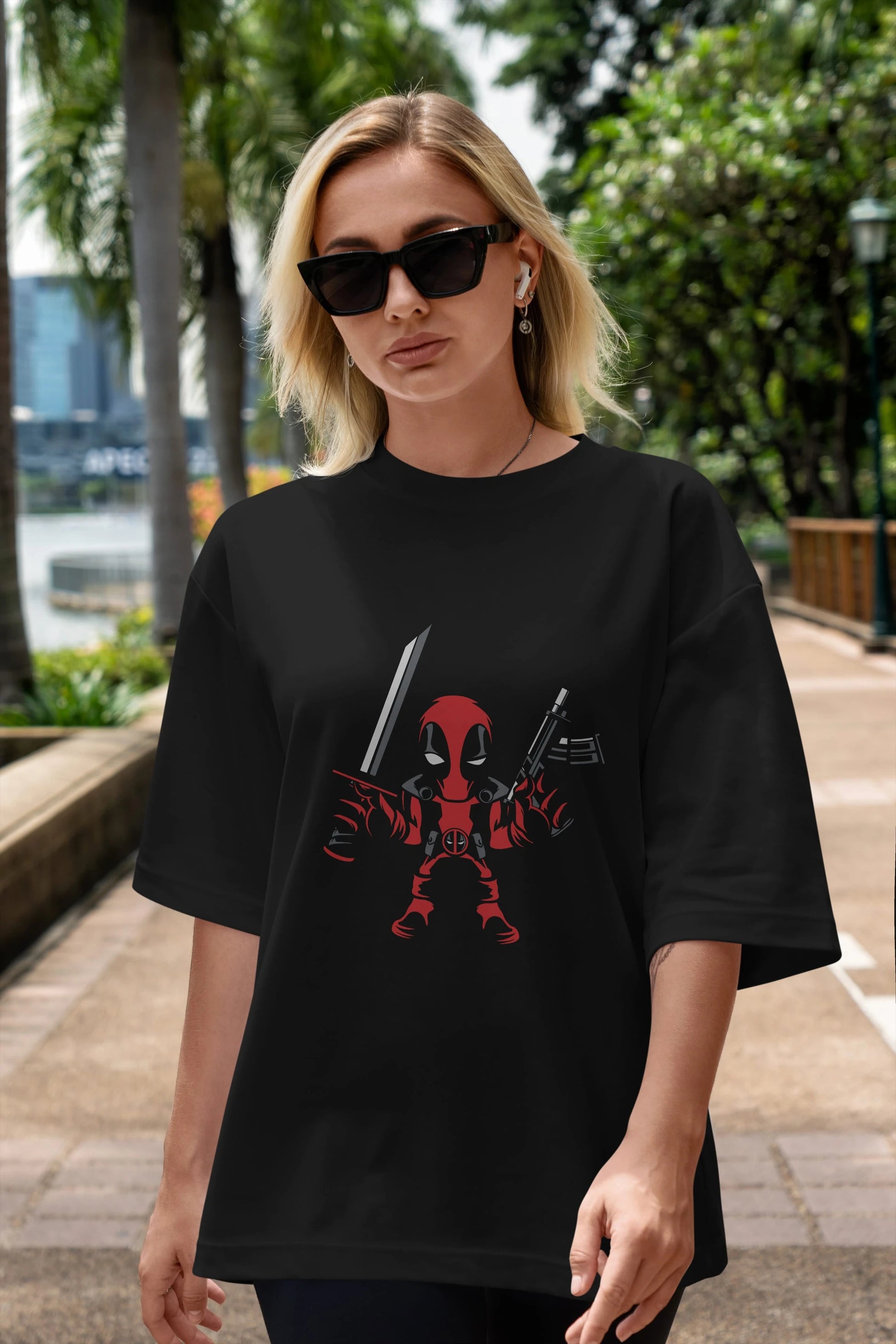 Deadpool (11) Ön Baskılı Oversize t-shirt Erkek Kadın Unisex %100 Pamuk Bisiklet Yaka tişort