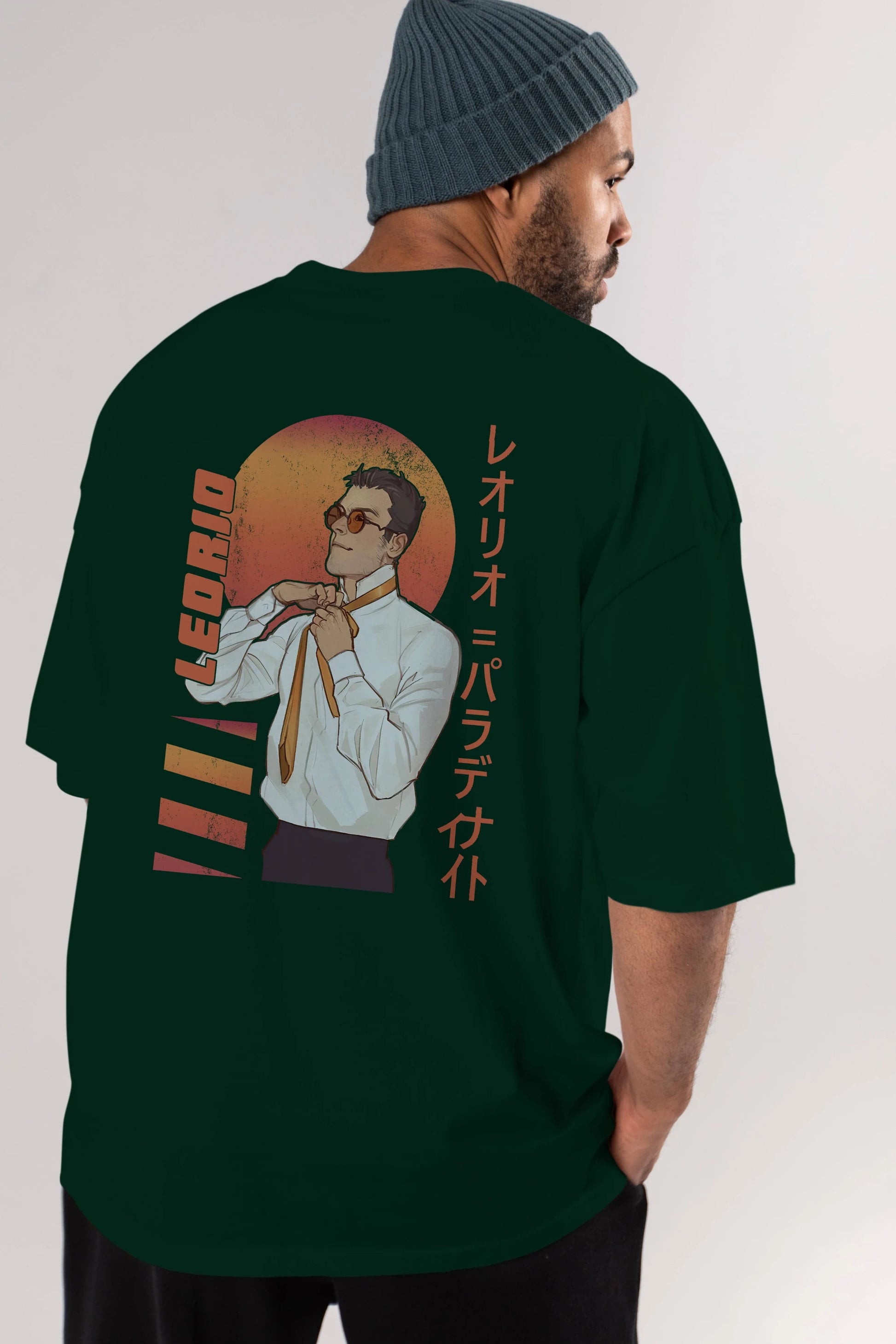 Leorio Paladiknight 5 (2) Anime Arka Baskılı Oversize t-shirt Erkek Kadın Unisex