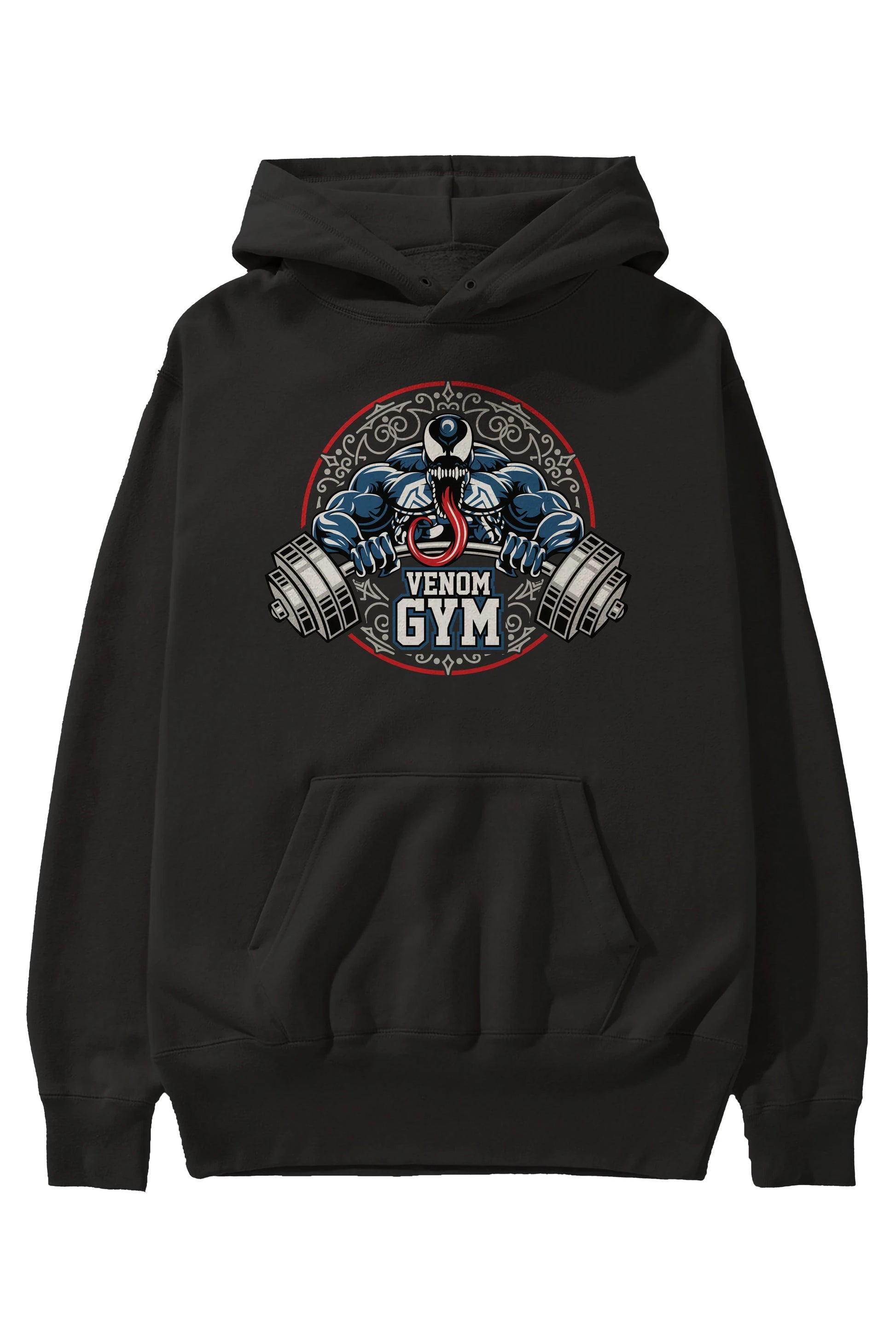 Venom GYM Ön Baskılı Hoodie Oversize Kapüşonlu Sweatshirt Erkek Kadın Unisex