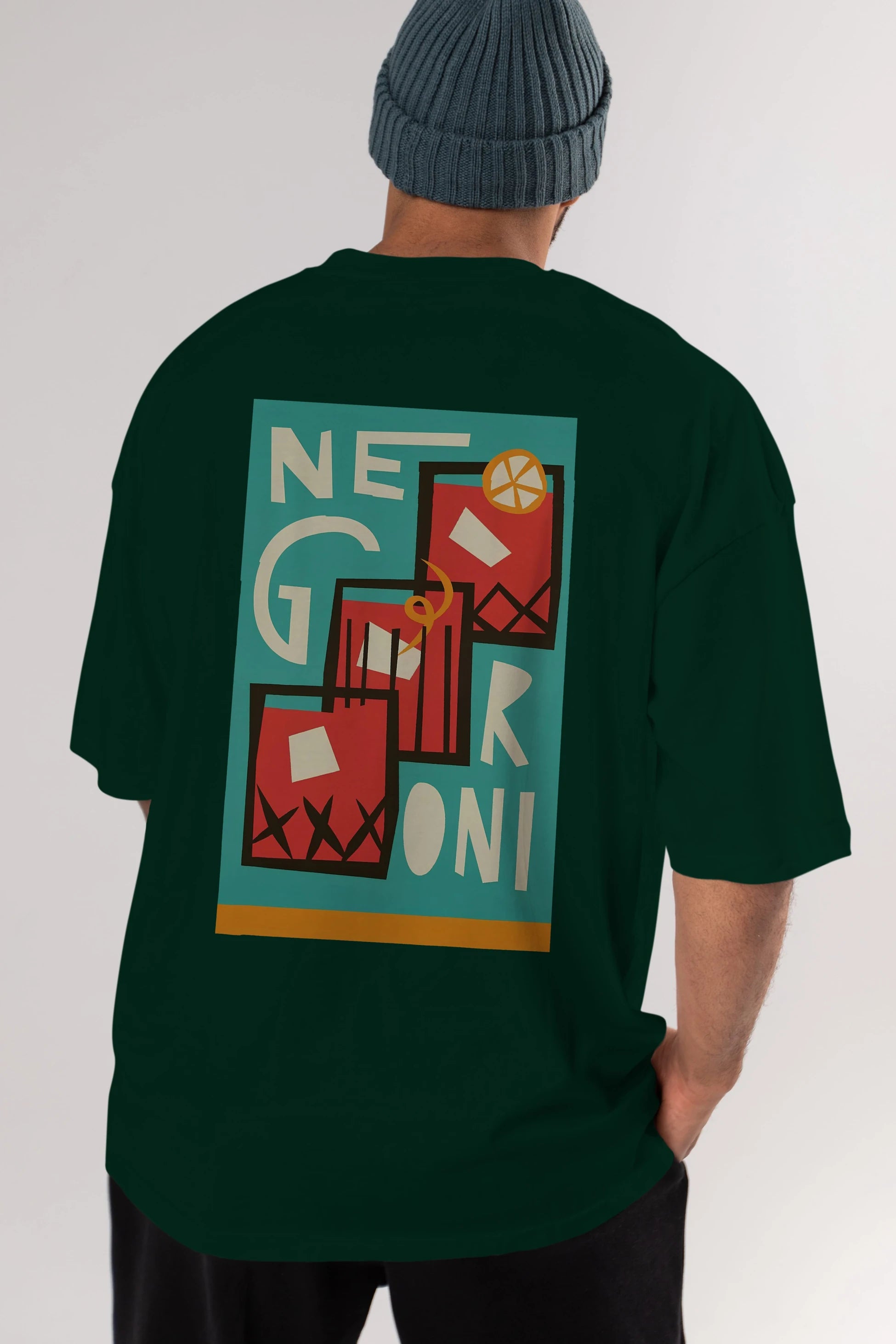 Negroni 3 Arka Baskılı Oversize t-shirt Erkek Kadın Unisex %100 Pamuk Bisiklet Yaka tişort