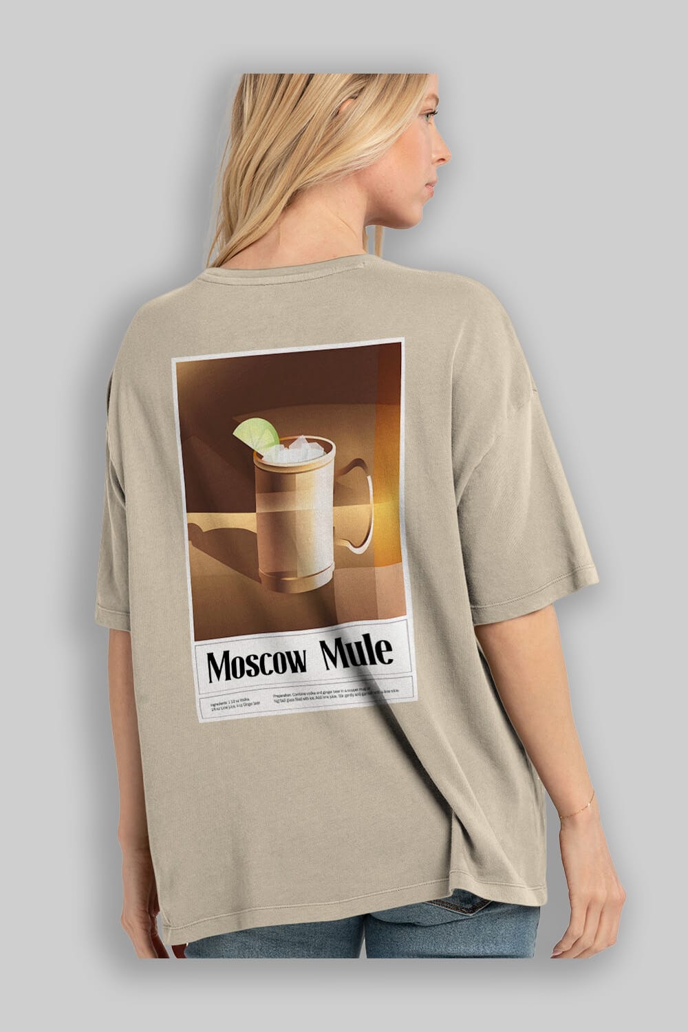 Moscow Mule 3 Arka Baskılı Oversize t-shirt Erkek Kadın Unisex %100 Pamuk Bisiklet Yaka tişort