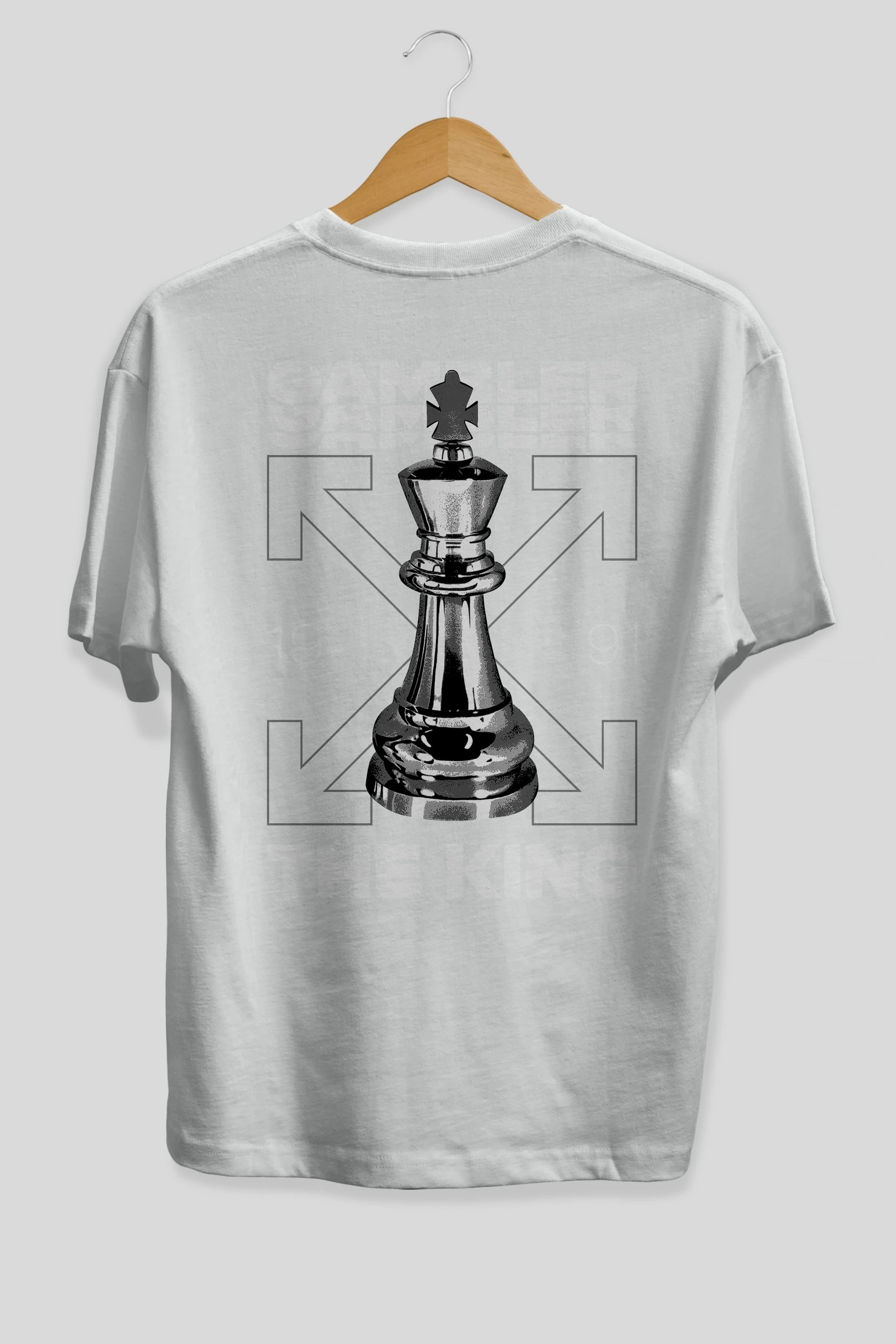Gambler The King Arka Baskılı Oversize t-shirt Erkek Kadın Unisex
