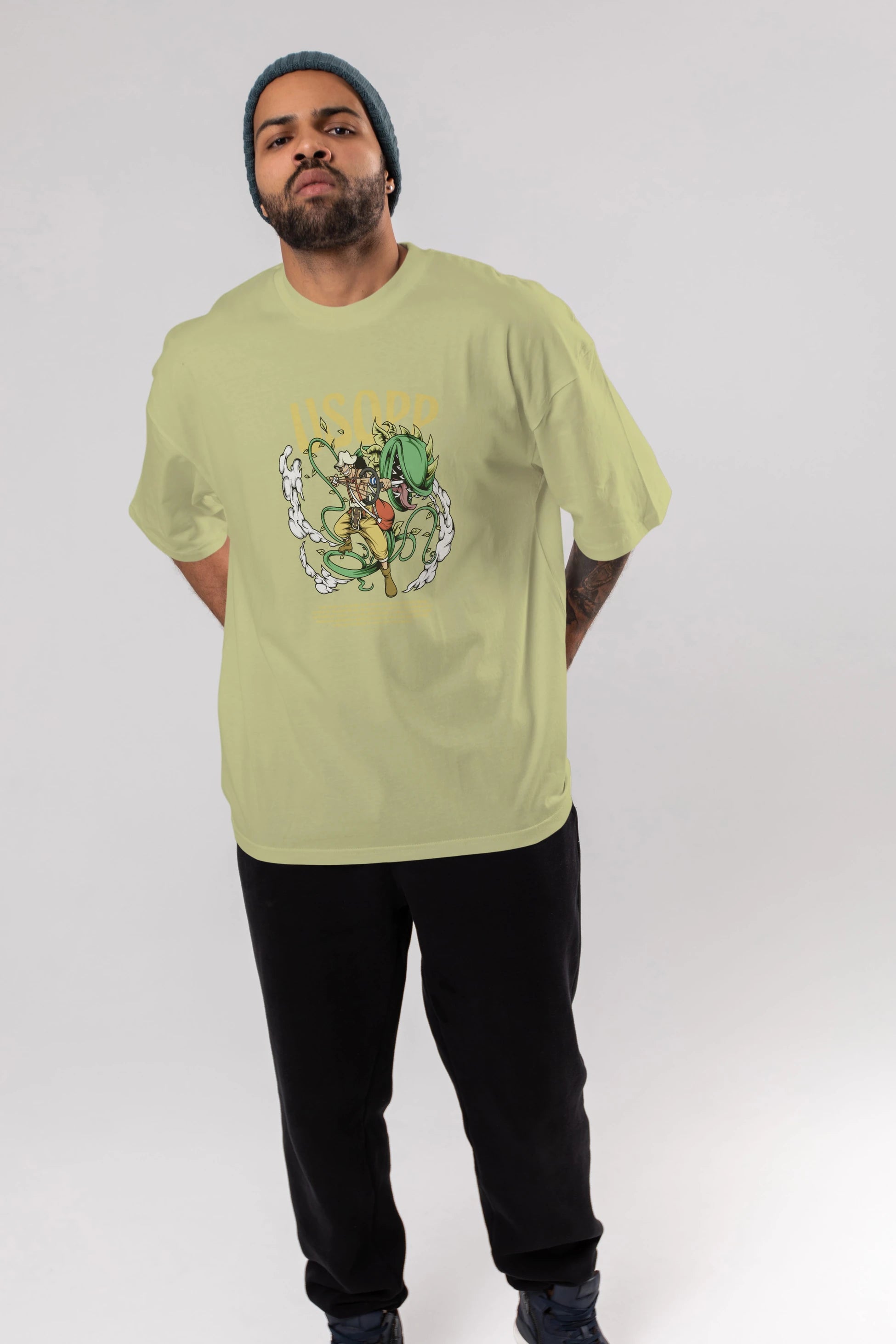 Usopp Anime Ön Baskılı Oversize t-shirt %100 pamuk Erkek Kadın Unisex