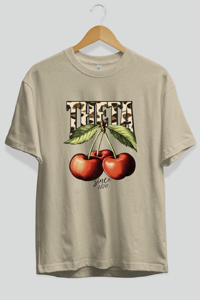 Cherry Cherries 9 Ön Baskılı Oversize t-shirt Erkek Kadın Pamuk Bisiklet Yaka tişort