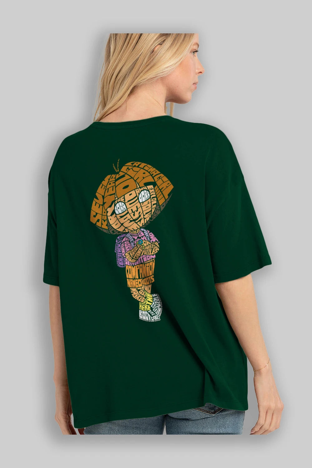 Dora Arka Baskılı Oversize t-shirt %100 pamuk Erkek Kadın Unisex