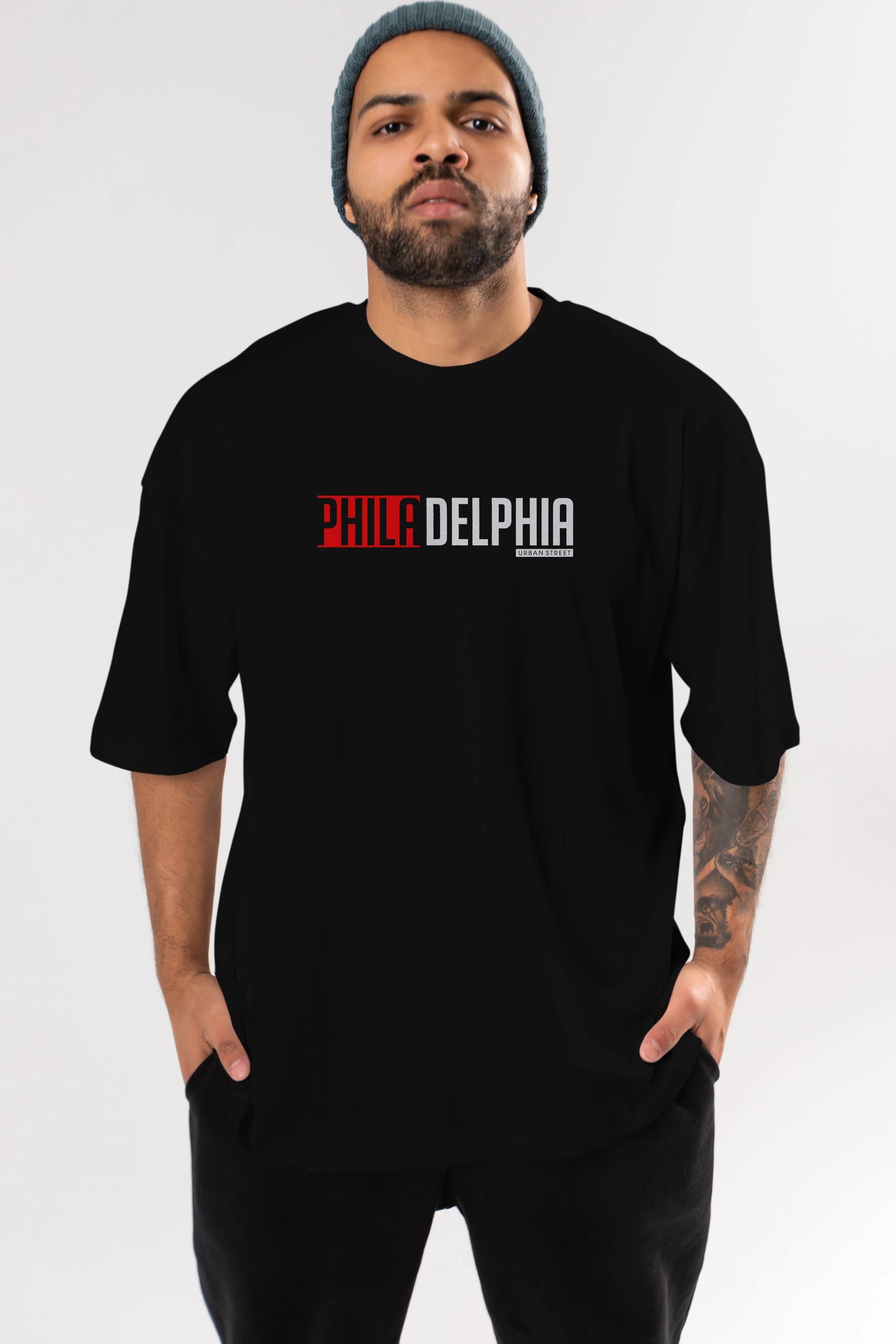 Philadelphia Ön Baskılı Oversize t-shirt Erkek Kadın Unisex