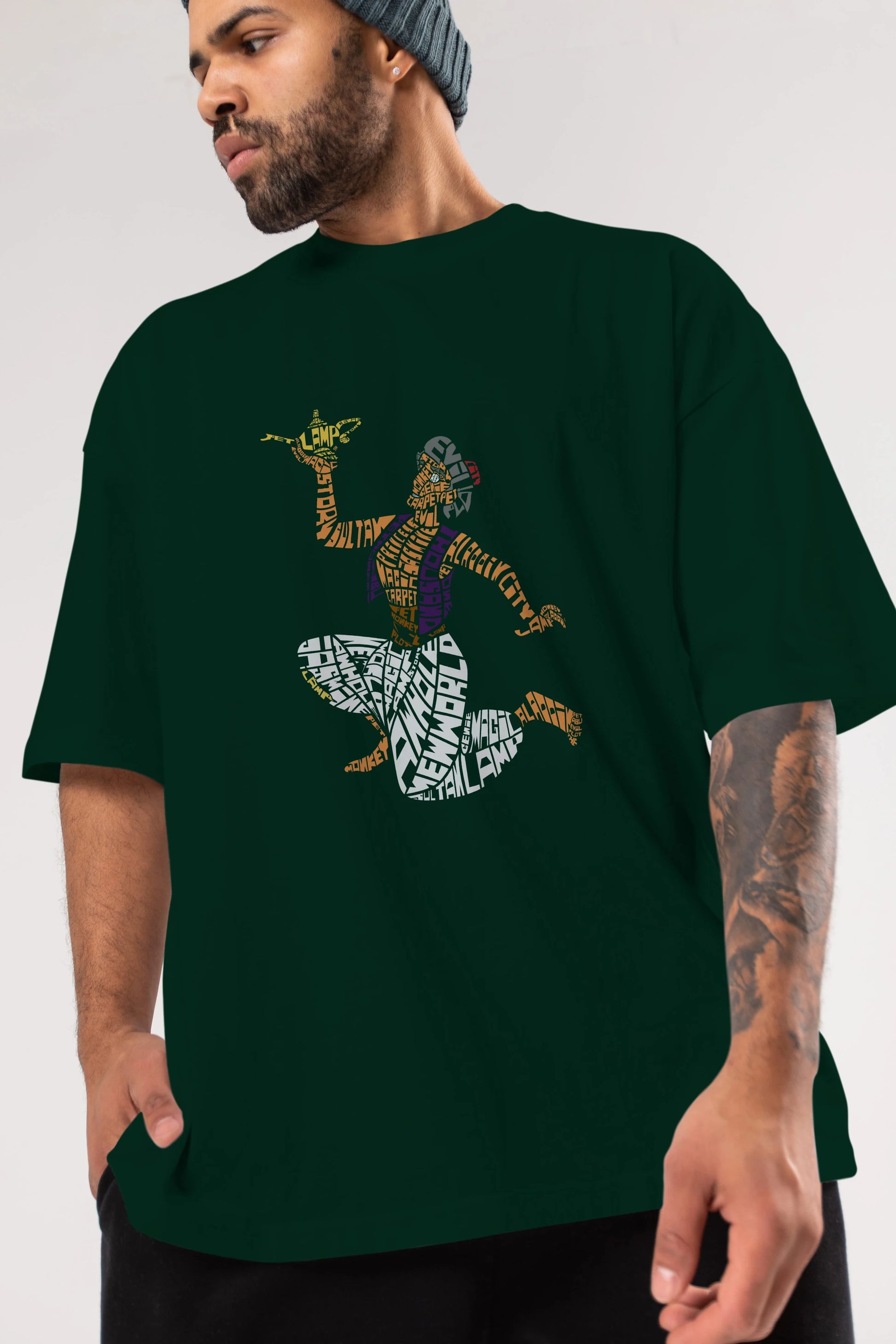 Aladdin Ön Baskılı Oversize t-shirt %100 pamuk Erkek Kadın Unisex