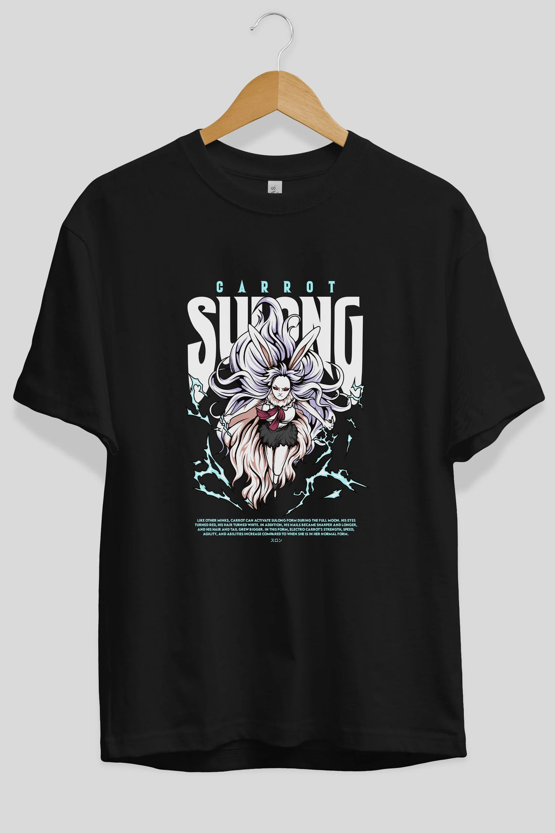 Carrot Sulong Anime Ön Baskılı Oversize t-shirt %100 pamuk Erkek Kadın Unisex
