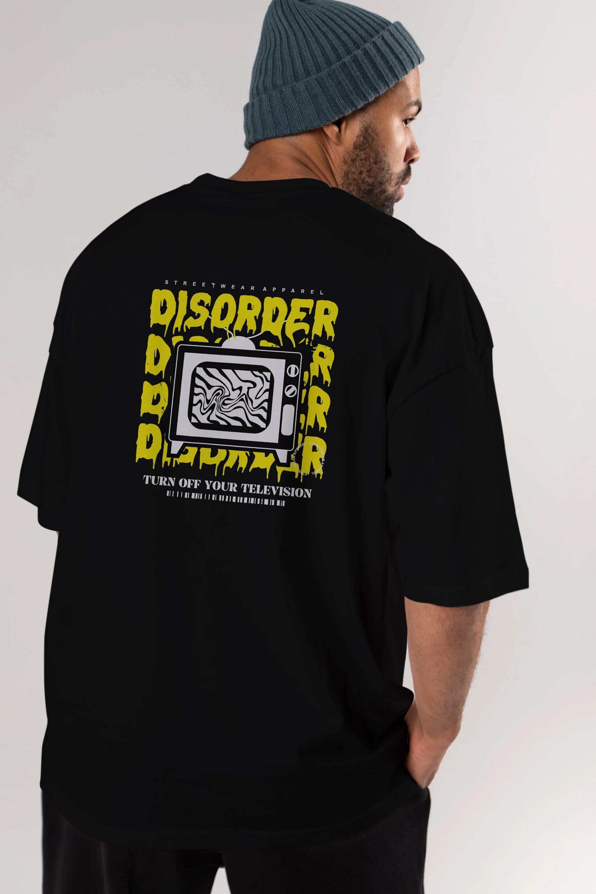 Disorder Streetwear Arka Baskılı Oversize t-shirt Erkek Kadın Unisex