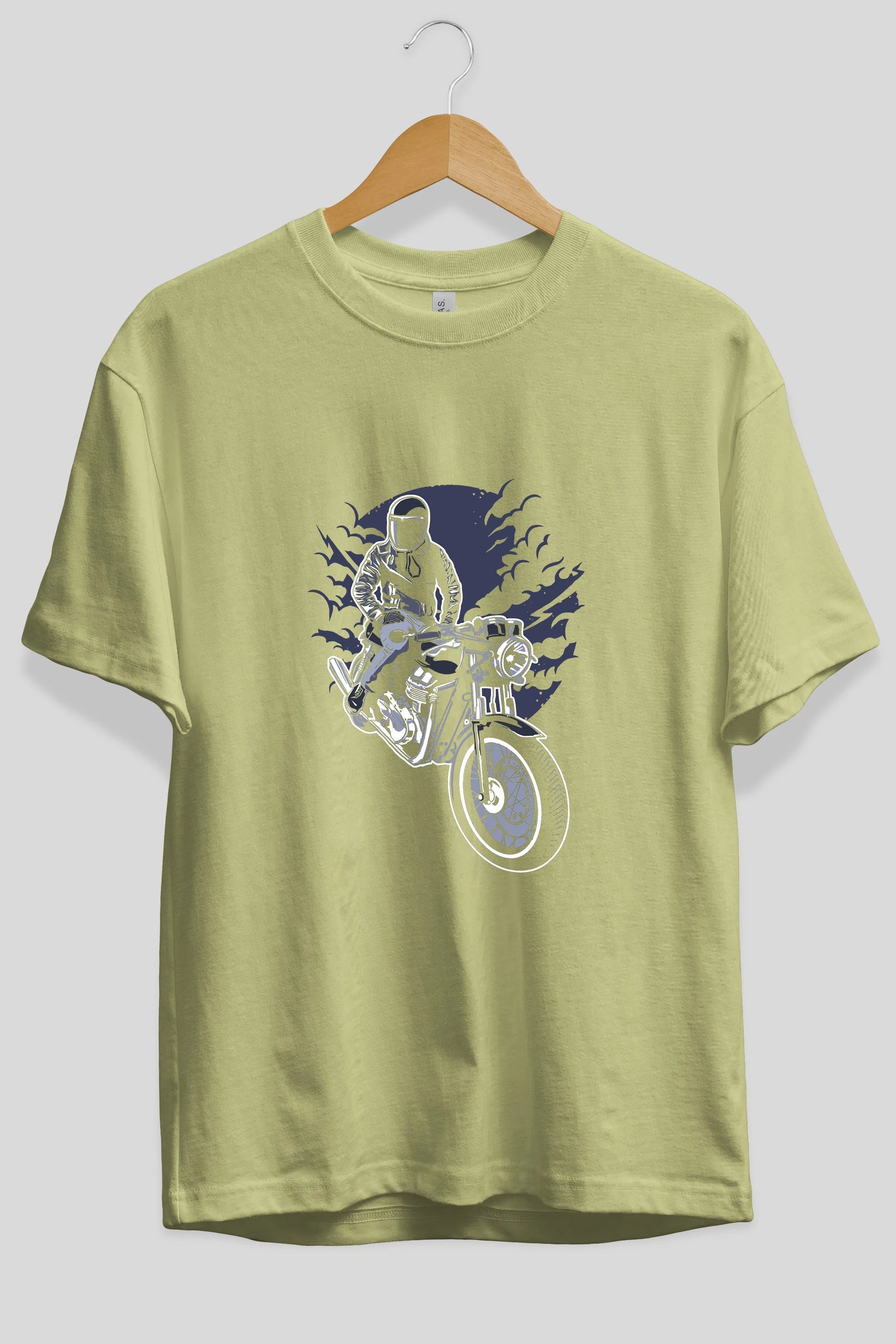 Night Rider Ön Baskılı Oversize t-shirt Erkek Kadın Unisex %100 Pamuk tişort