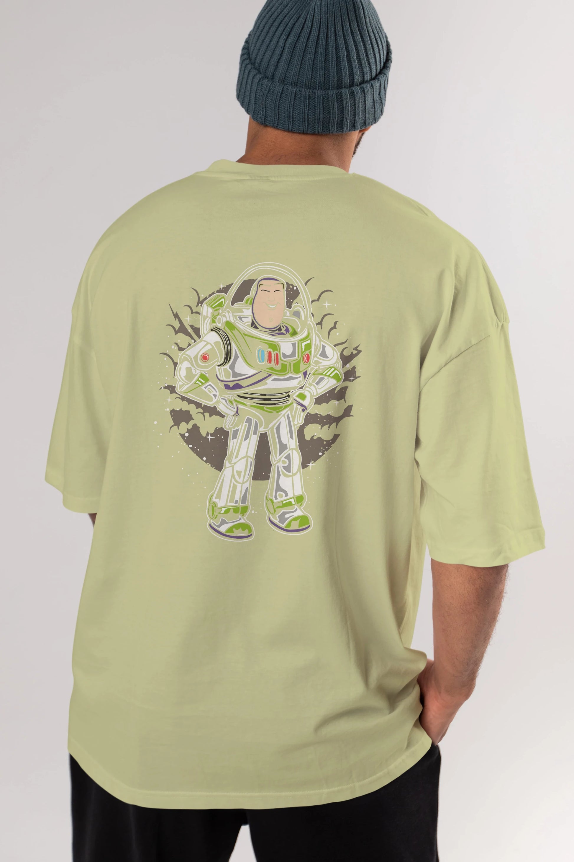Buzz Arka Baskılı Oversize t-shirt Erkek Kadın Unisex %100 Pamuk