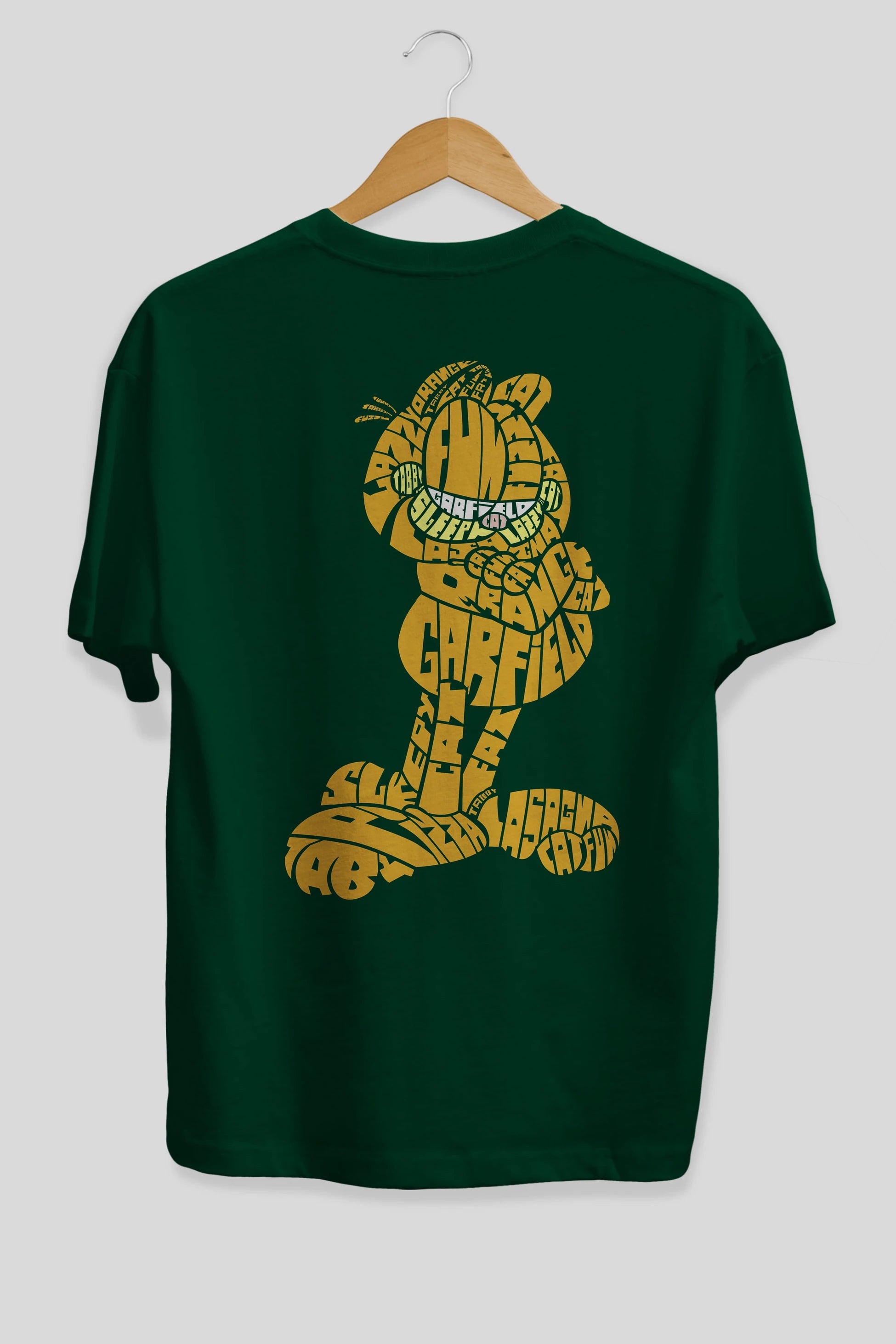 Garfield Arka Baskılı Oversize t-shirt %100 pamuk Erkek Kadın Unisex